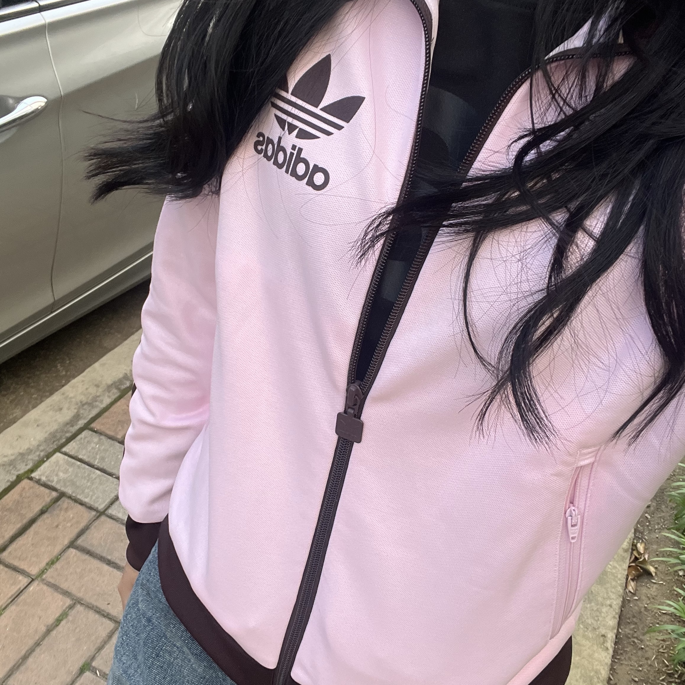 (W) Adidas Originals Beckenbauer Track Jacket Clear Pink - KR Sizing 착용 스타일 - 1