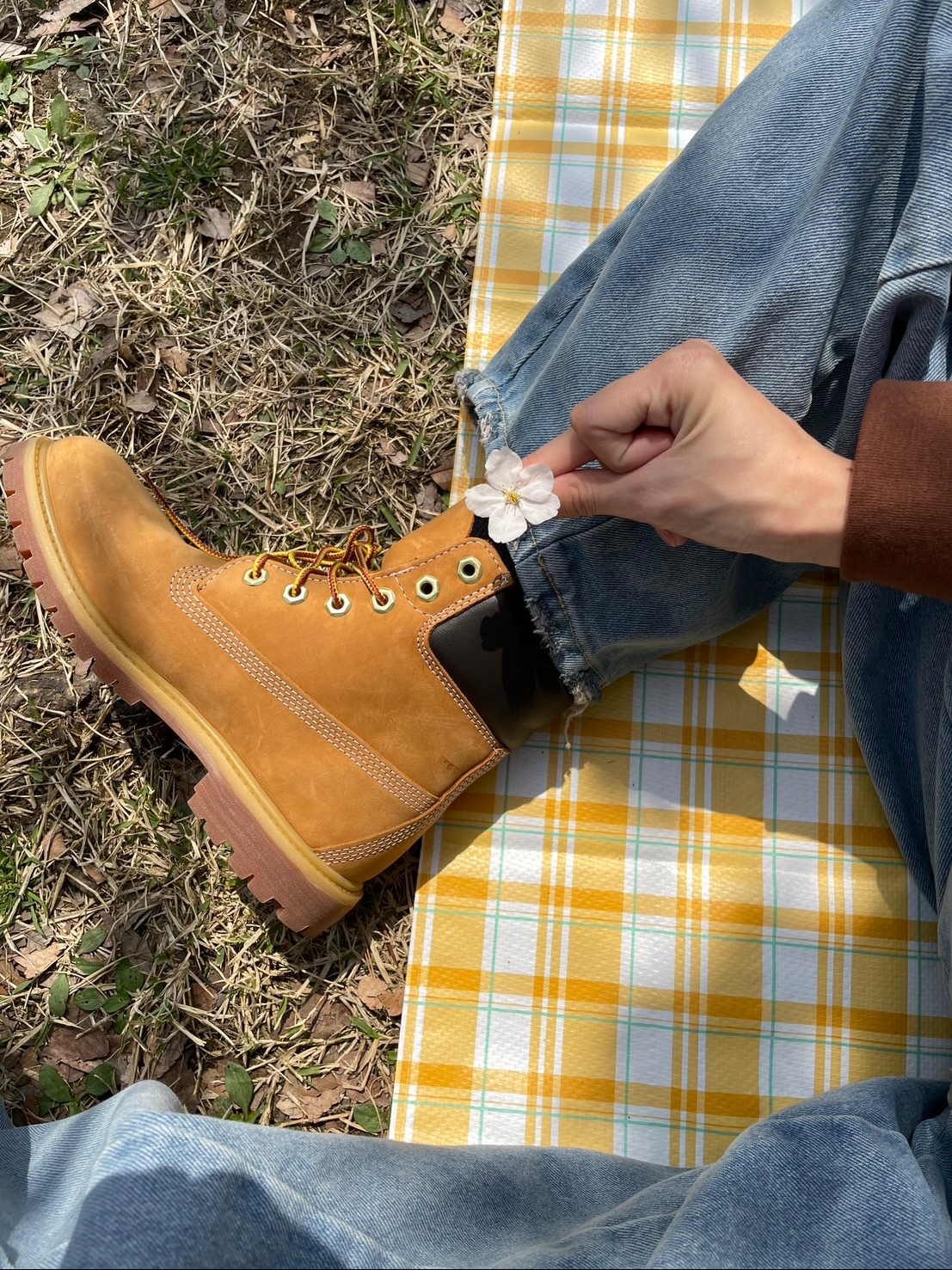 Timberland Premium 6 inch Waterproof Boot Wheat Nubuck - Wide, (W) Timberland 6 Inch Premium Waterproof Boot Wheat Nubuck - Wide 착용 스타일 - 5