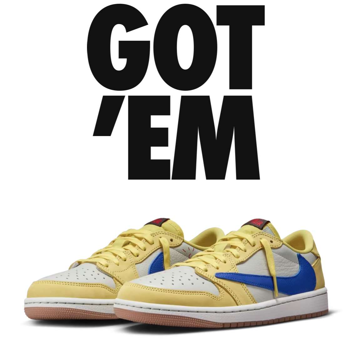 (W) Jordan 1 x Travis Scott Retro Low OG SP Canary, Jordan x Travis Scott Jumpman Jack TR Sail and Dark Mocha 착용 스타일 - 3