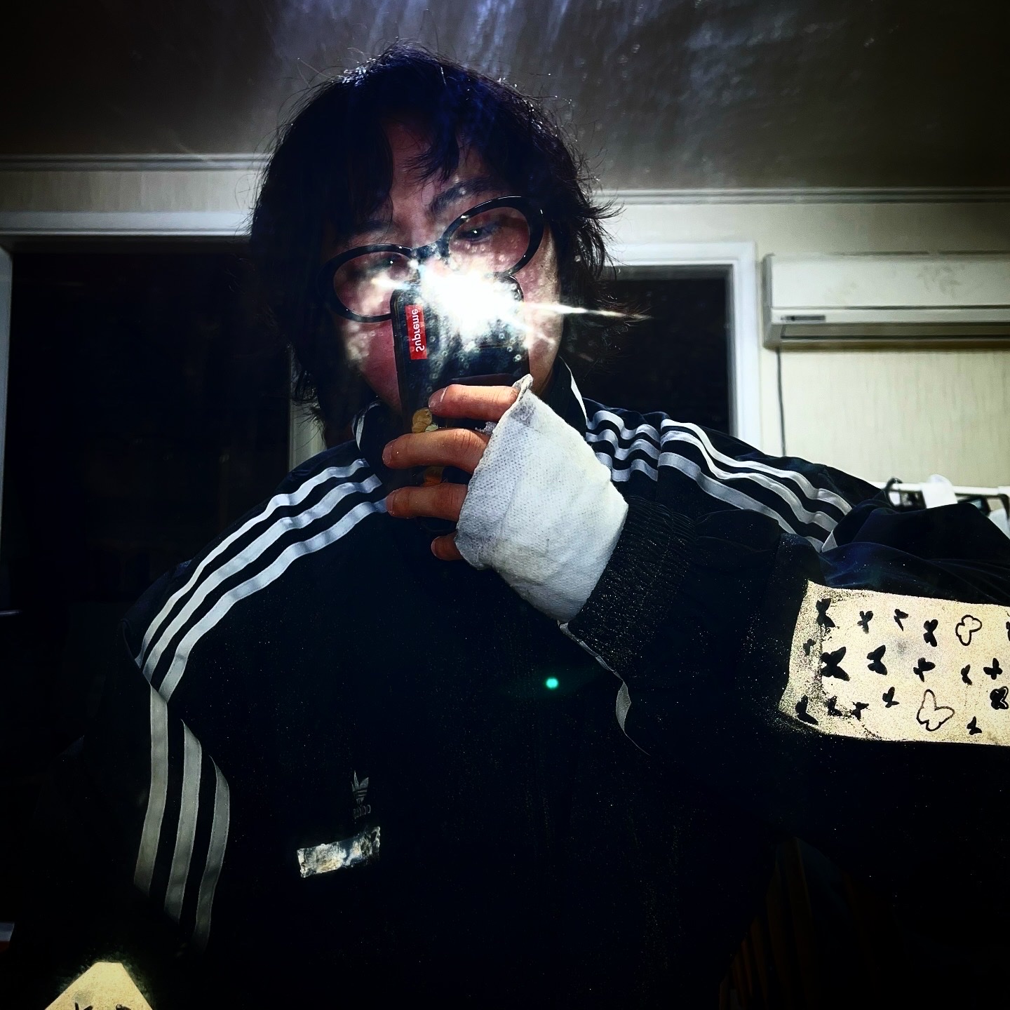 (W) Adidas Adilenium Oversized Track Top Black - US Sizing 착용 스타일 - 2