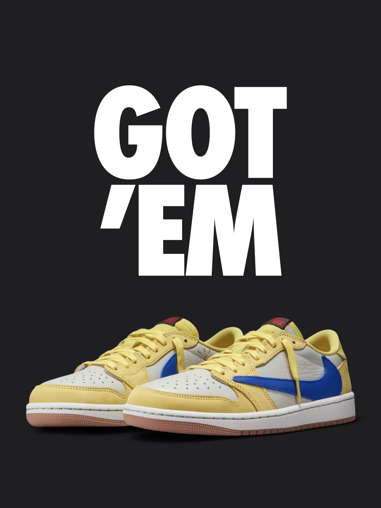 (W) Jordan 1 x Travis Scott Retro Low OG SP Canary 착용 스타일