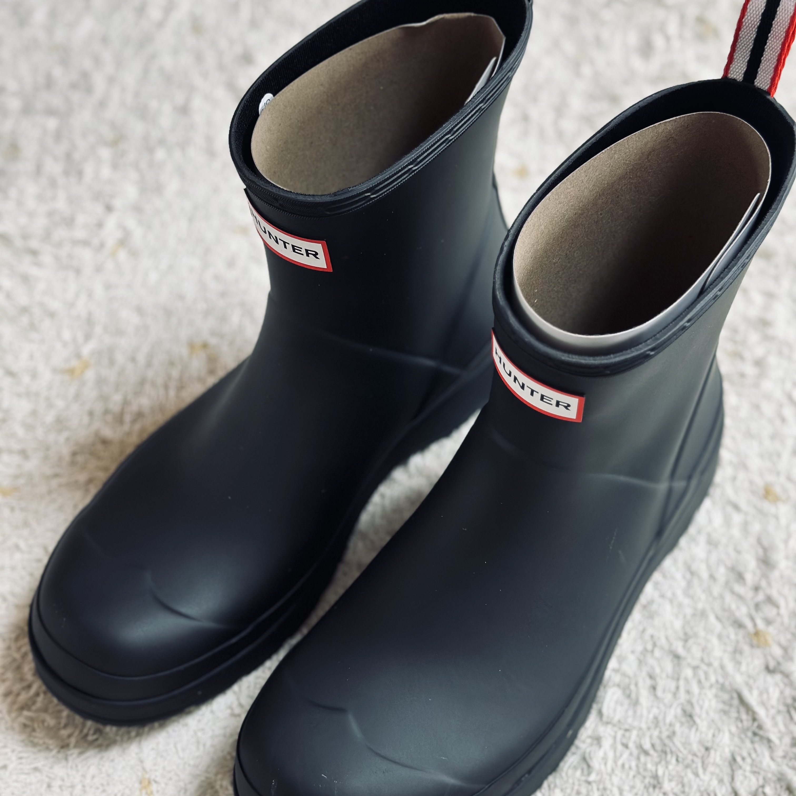 Hunter Play Short Wellington Boots Black 착용 스타일
