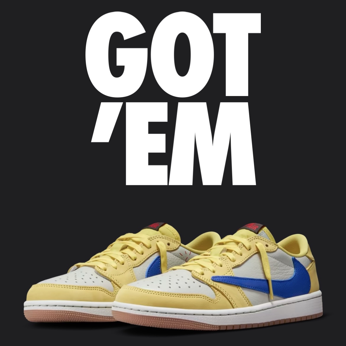 (W) Jordan 1 x Travis Scott Retro Low OG SP Canary 착용 스타일