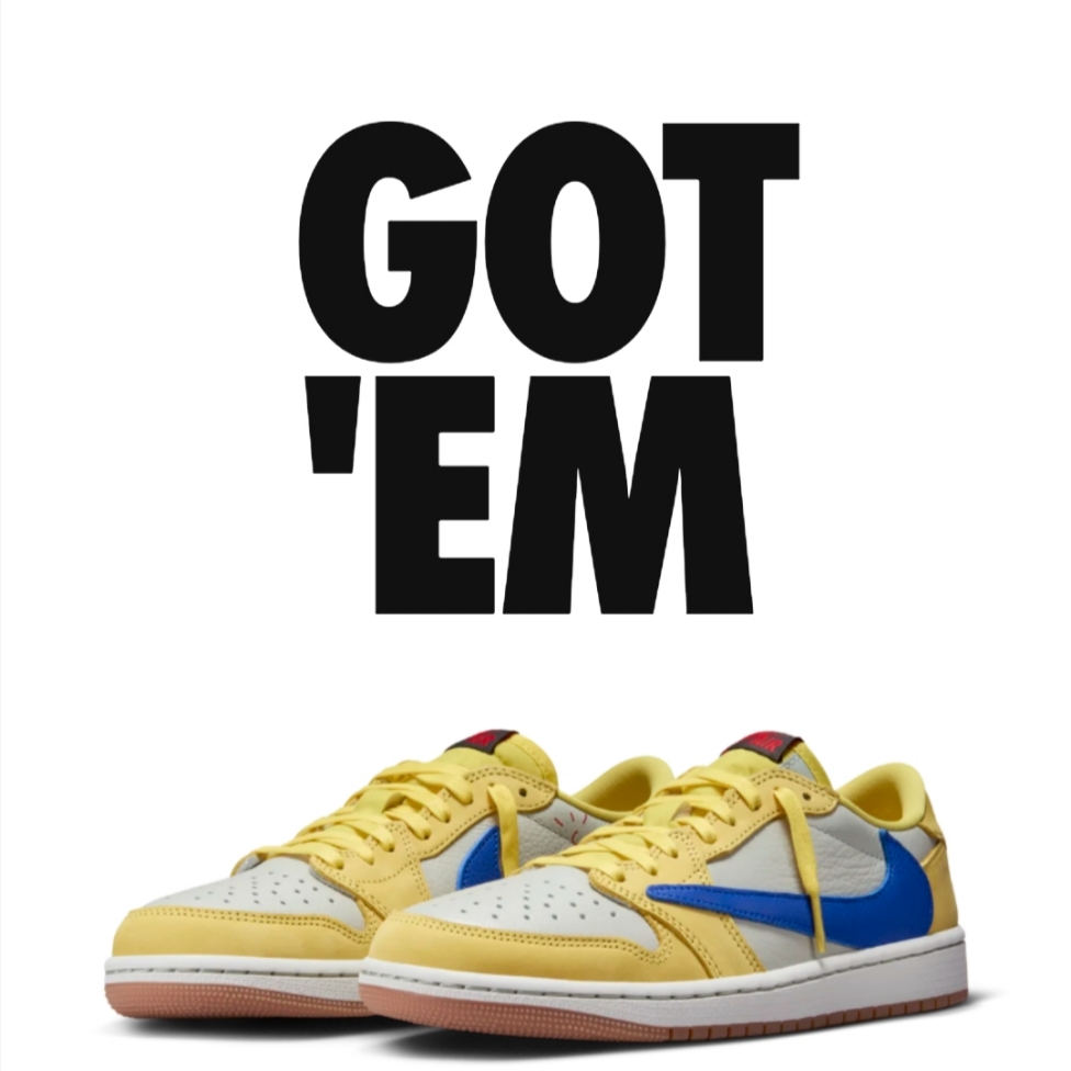 (W) Jordan 1 x Travis Scott Retro Low OG SP Canary 착용 스타일 - 2