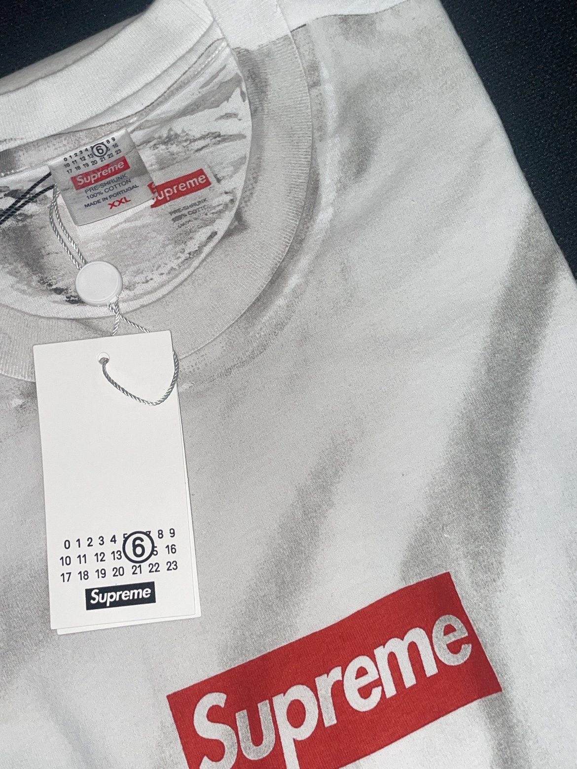 Supreme x MM6 Maison Margiela Box Logo T-Shirt White - 24SS, Project G/R Oversized Convertible Cargo Pants City Camo 착용 스타일 - 6