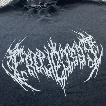 Project G/R Metalic Logo Long Sleeve T-Shirts Black 착용 스타일