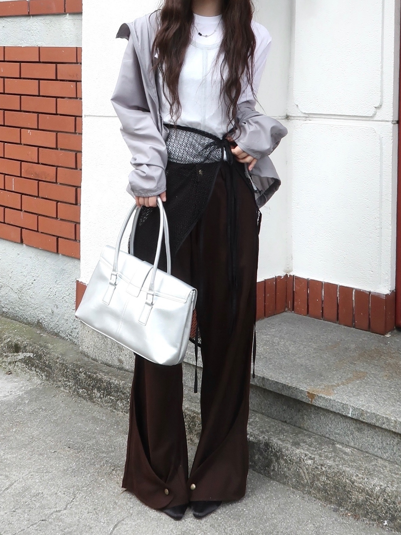 Bufotox Songgwa 1 Wing Button Pants 착용 스타일 - 2