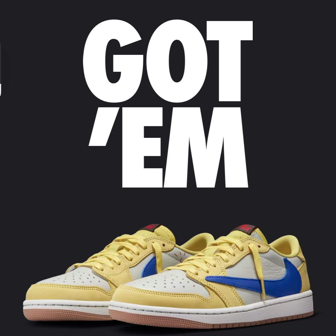 (W) Jordan 1 x Travis Scott Retro Low OG SP Canary 착용 스타일