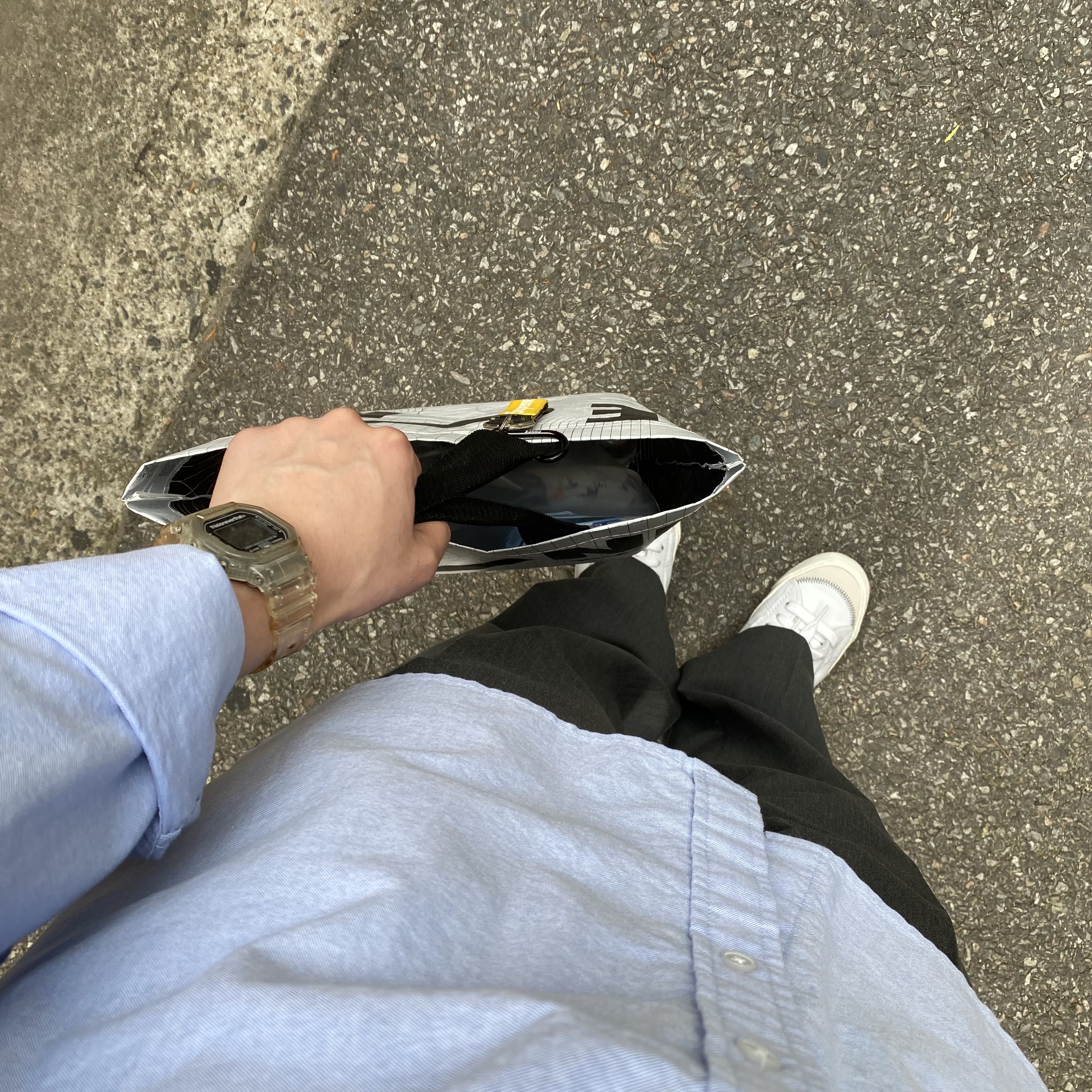Casio G-Shock x Thisisneverthat DW-5600TINT23-7DF Skeleton, Nike Blazer Low '77 Jumbo White Black 착용 스타일 - 6