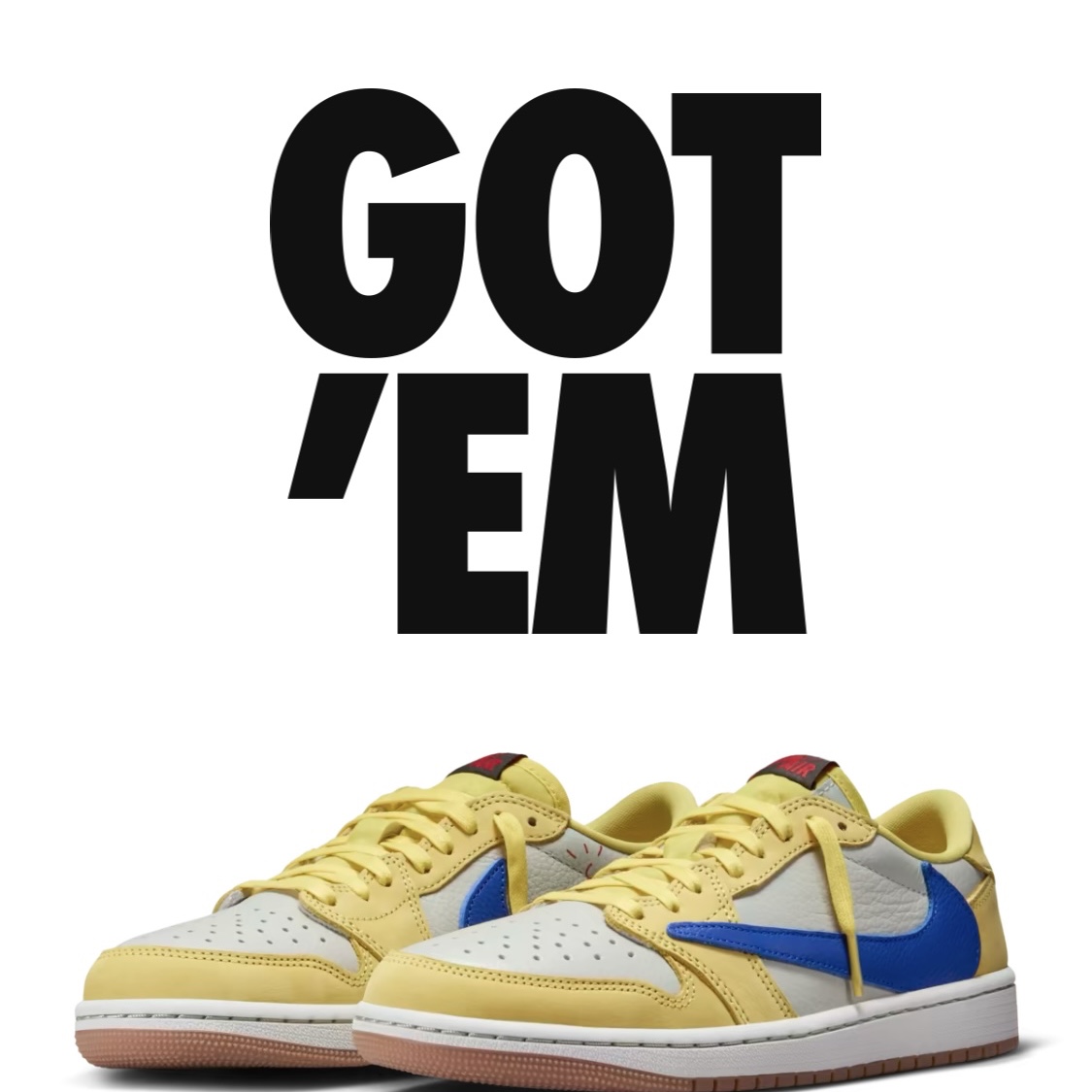 (W) Jordan 1 x Travis Scott Retro Low OG SP Canary 착용 스타일