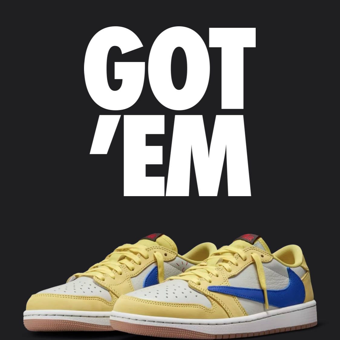 (W) Jordan 1 x Travis Scott Retro Low OG SP Canary 착용 스타일