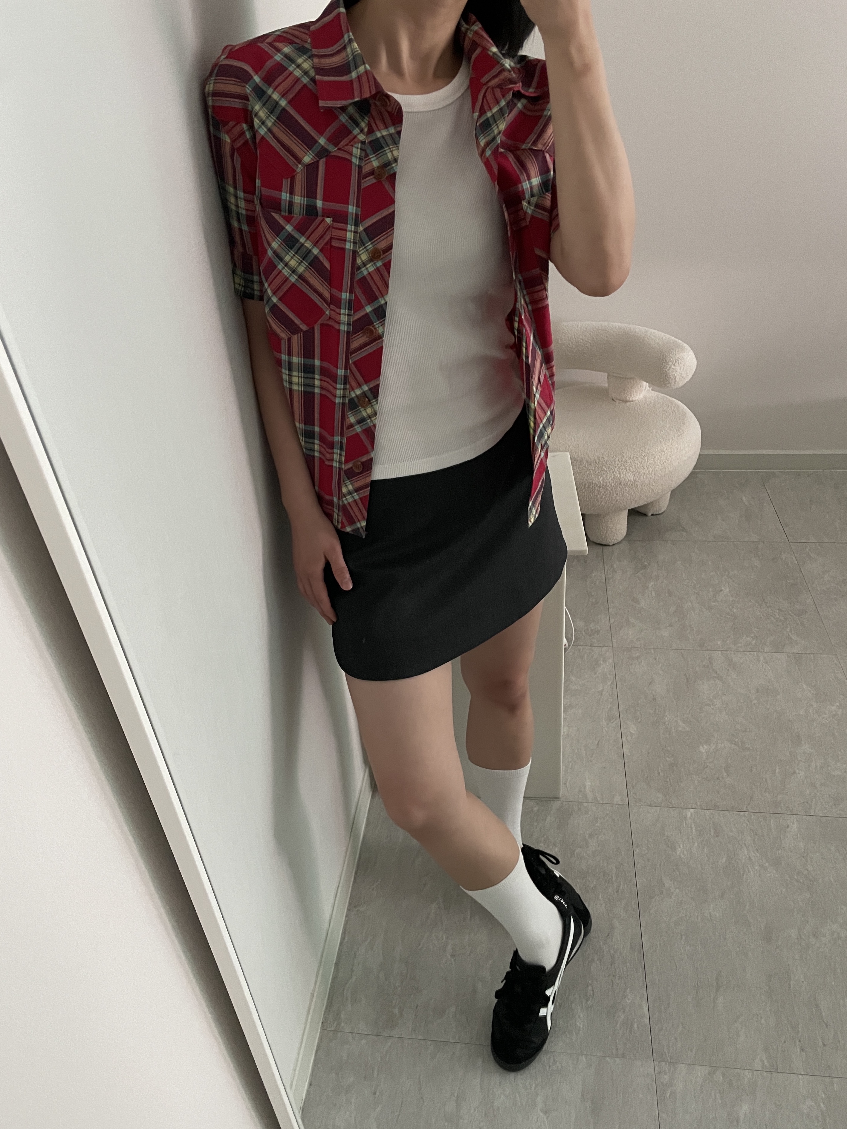 Onitsuka Tiger Mexico 66 Black White 착용 스타일 - 2