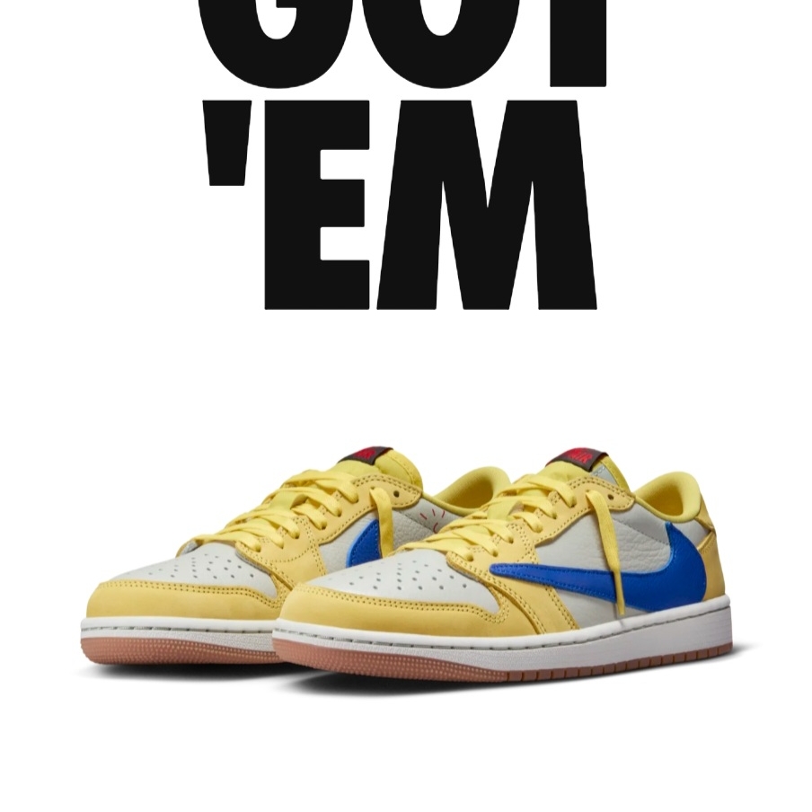 (W) Jordan 1 x Travis Scott Retro Low OG SP Canary 착용 스타일