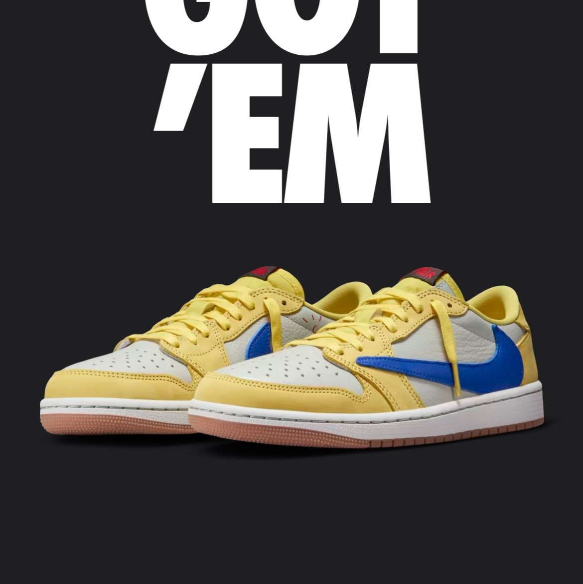 (W) Jordan 1 x Travis Scott Retro Low OG SP Canary 착용 스타일