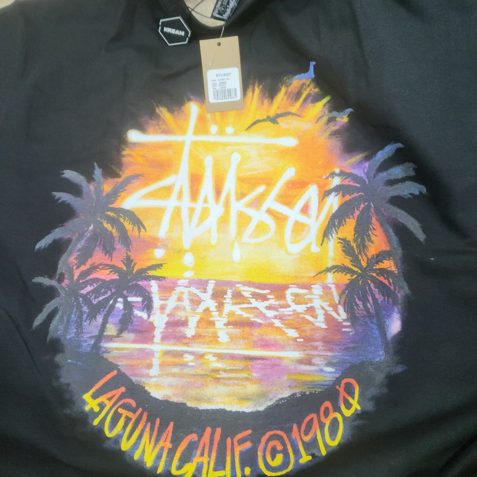 Stussy Sunset T-Shirt Black 착용 스타일