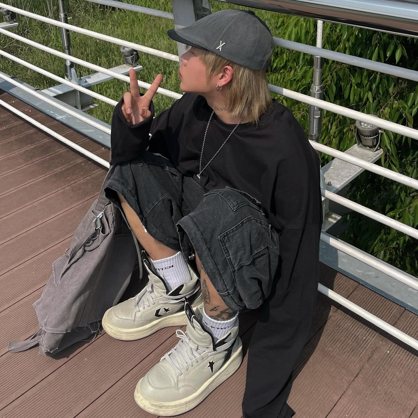 Converse x Drkshdw Turbowpn Pelican 착용 스타일 - 5