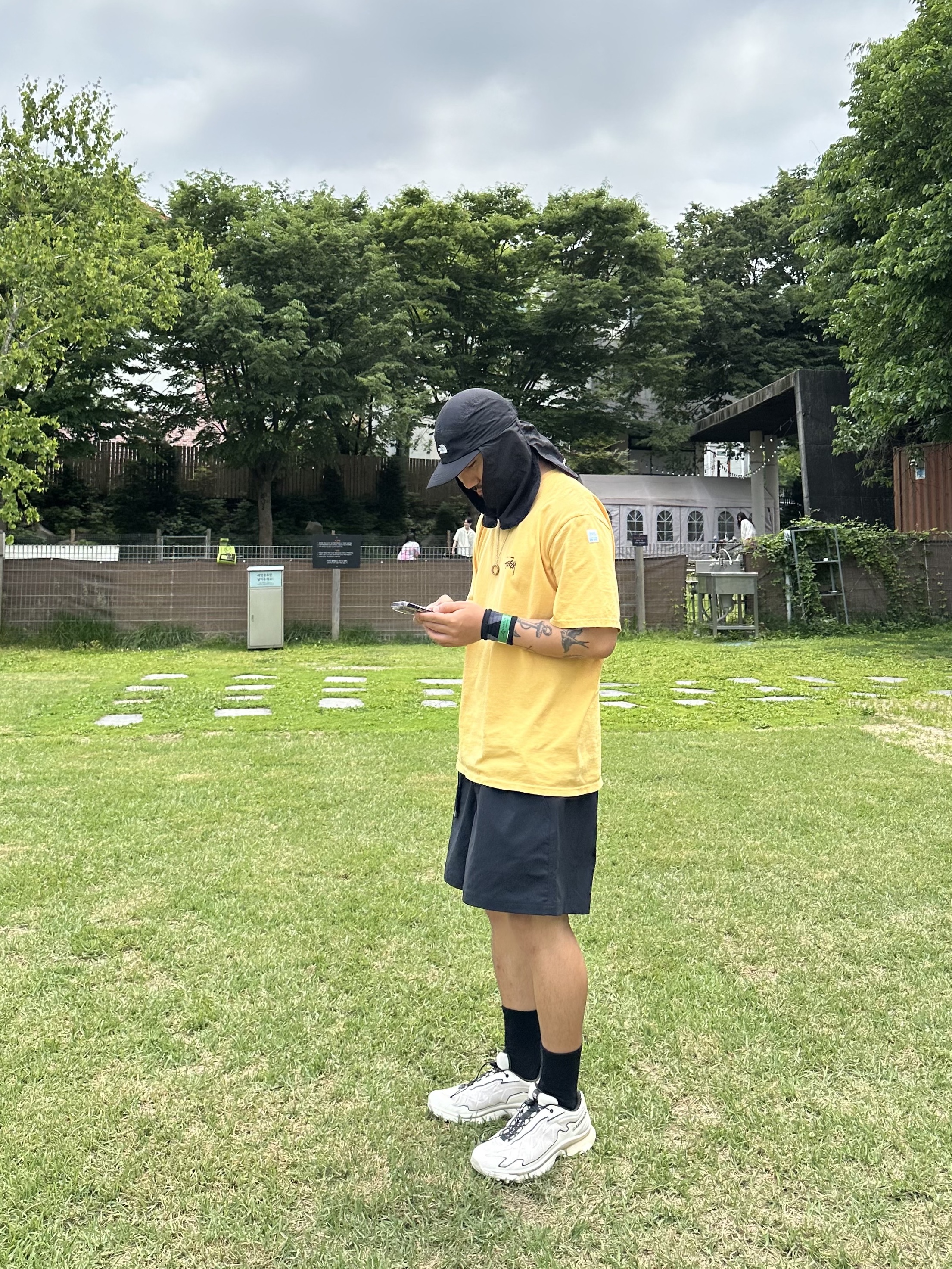 Nike ACG Hiking Shorts Black - Asia, Salomon XT-Slate ADV Vanila Rainy Day 착용 스타일