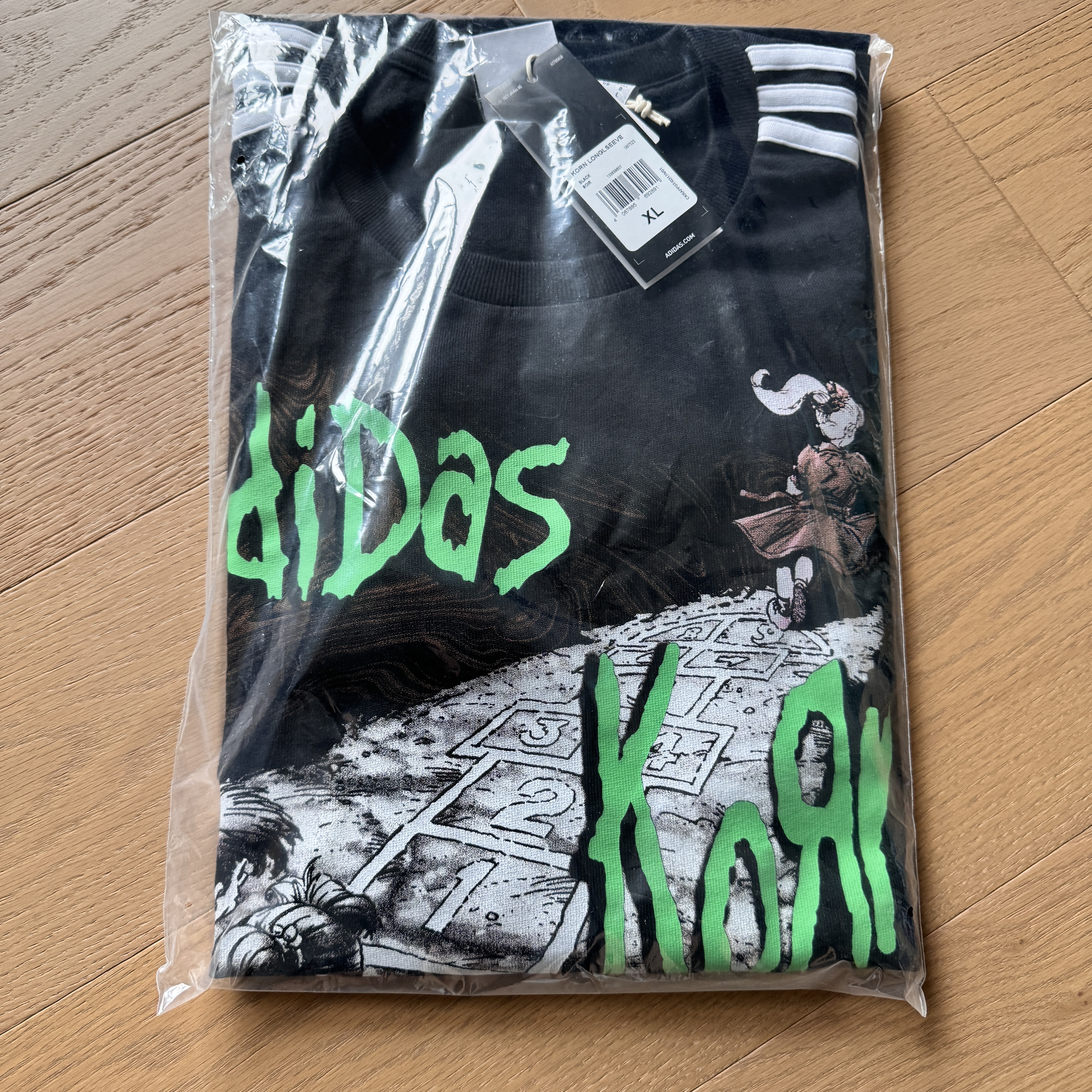 Adidas x KoRn Long Sleeve T-Shirt Black - KR Sizing 착용 스타일