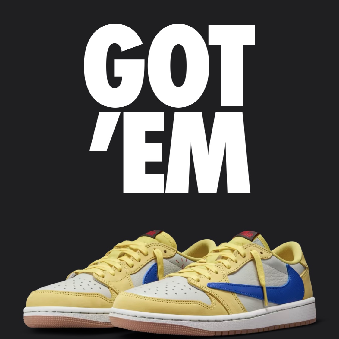 (W) Jordan 1 x Travis Scott Retro Low OG SP Canary 착용 스타일