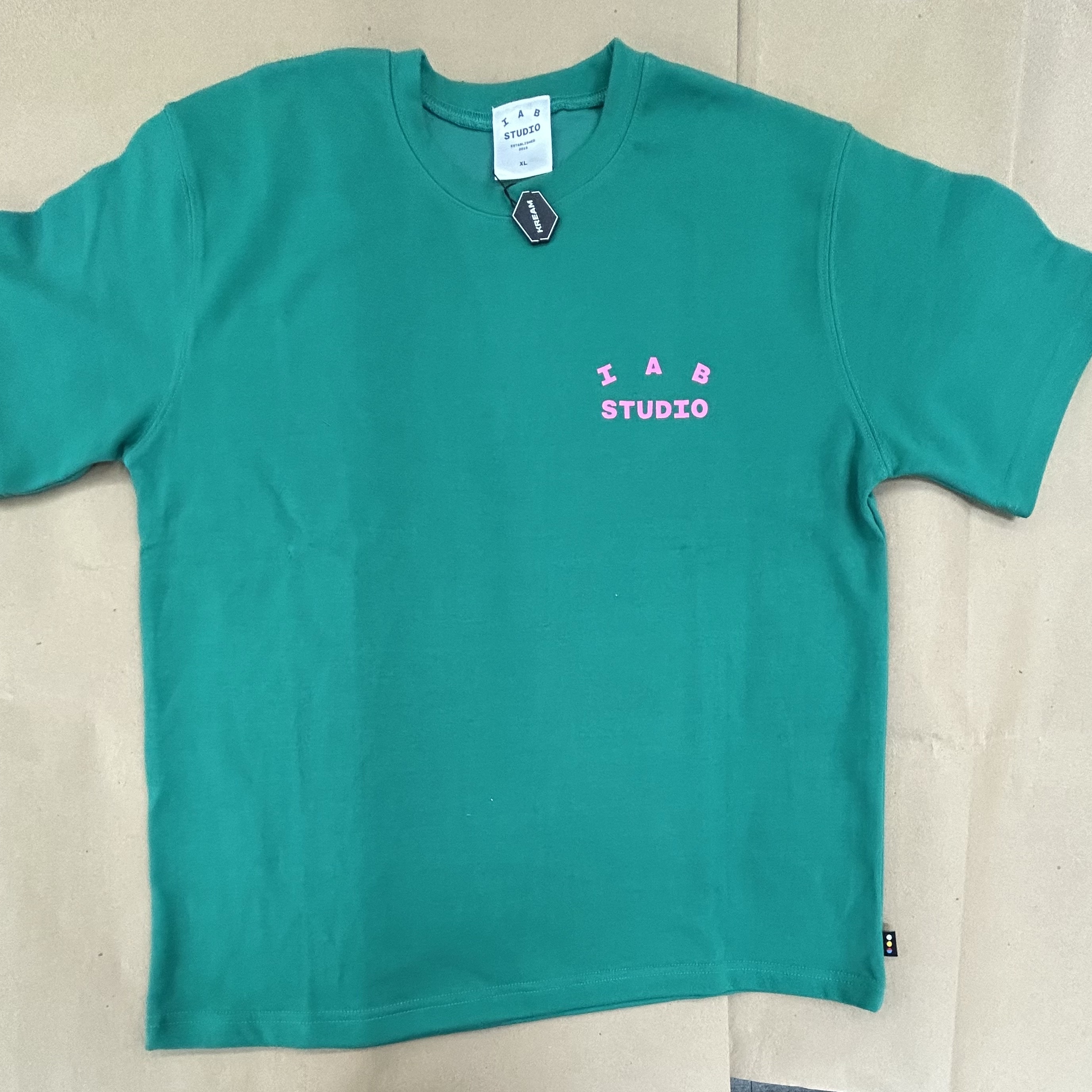 IAB Studio T-Shirt Green Pink 착용 스타일