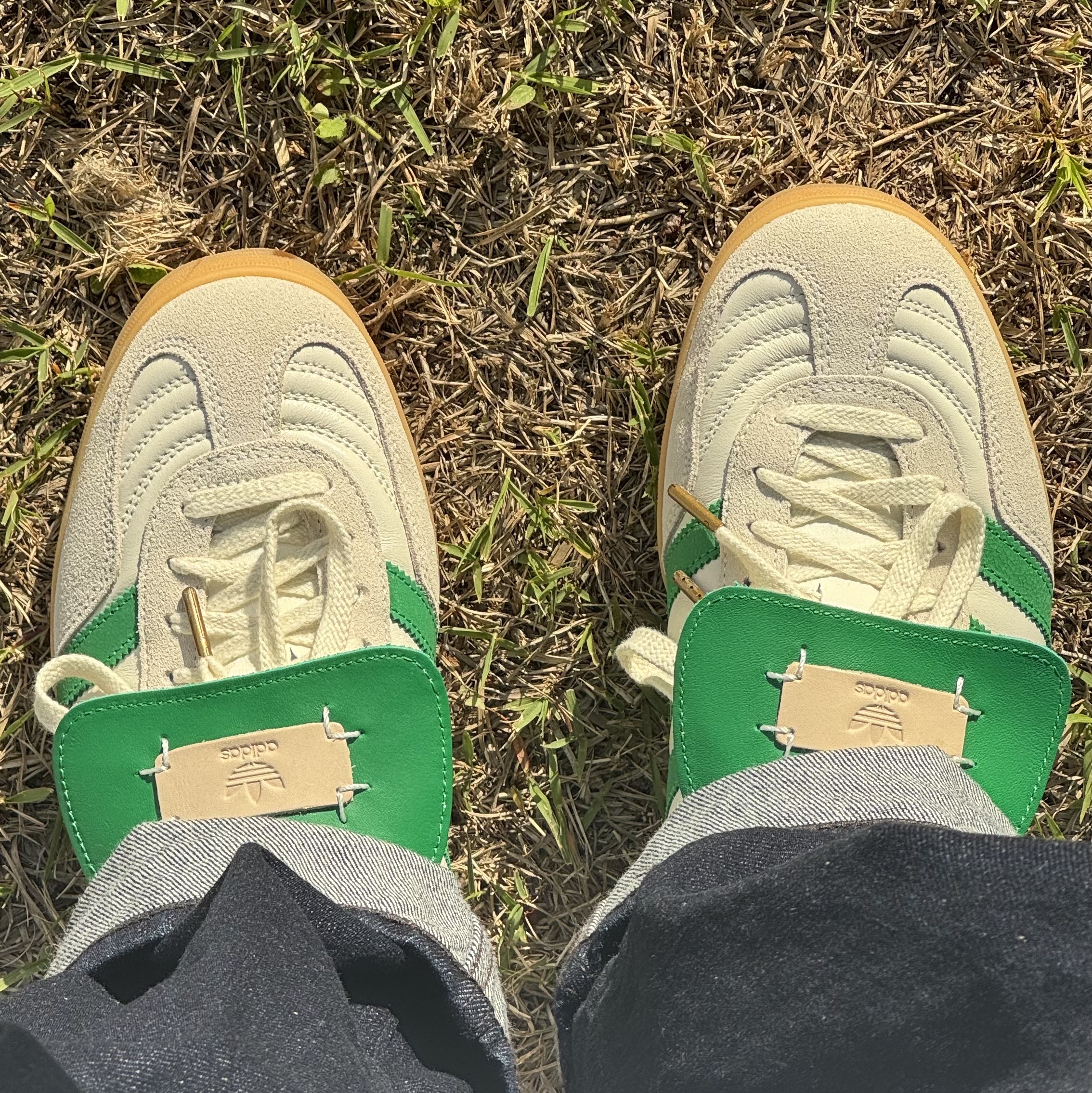 Adidas x Foot Industry Gazelle Indoor Off White Green 착용 스타일