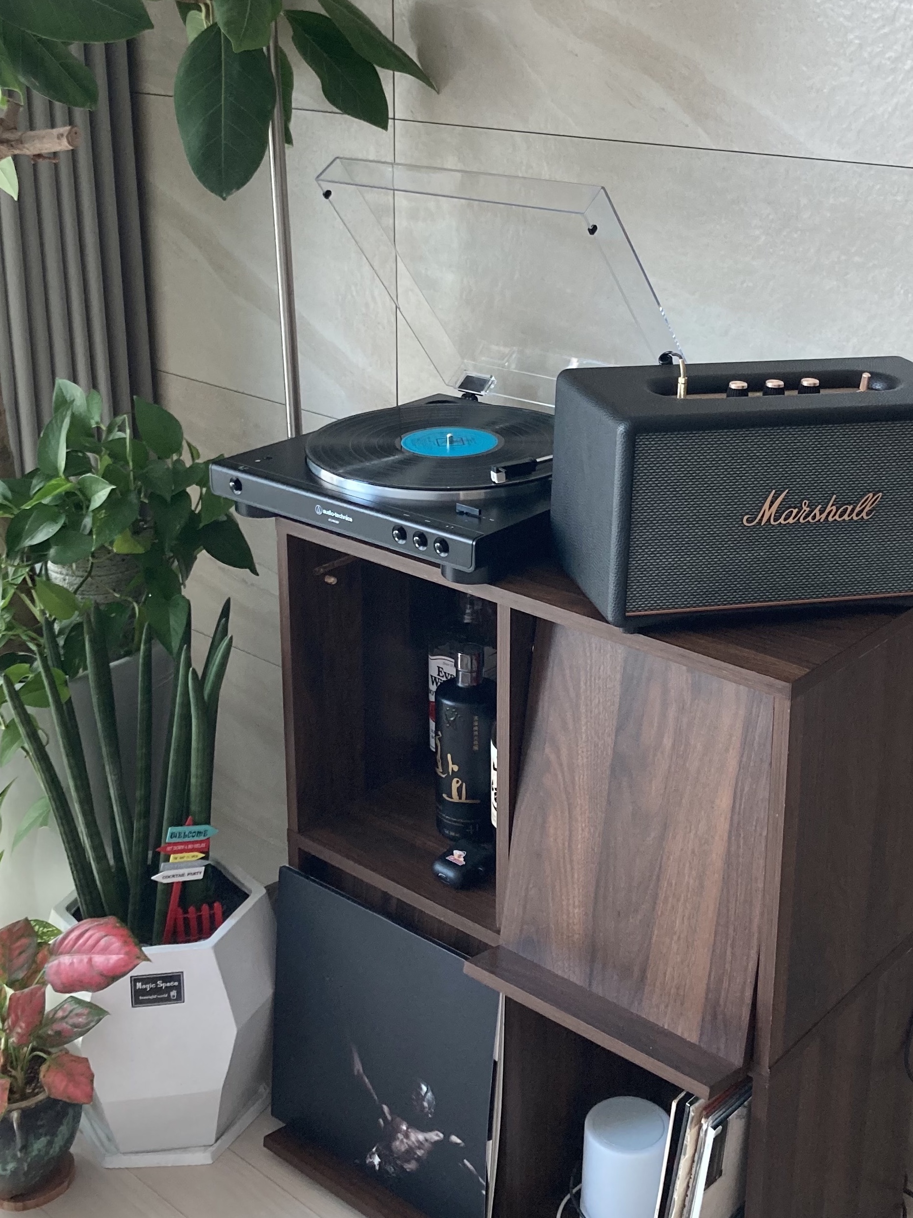 Travis Scott Utopia Vinyl Cover 1 (2LP), Audio-Technica AT-LP60XBT Automatic Belt Drive Wireless Bluetooth Turntable Black (Korean Ver.) 착용 스타일