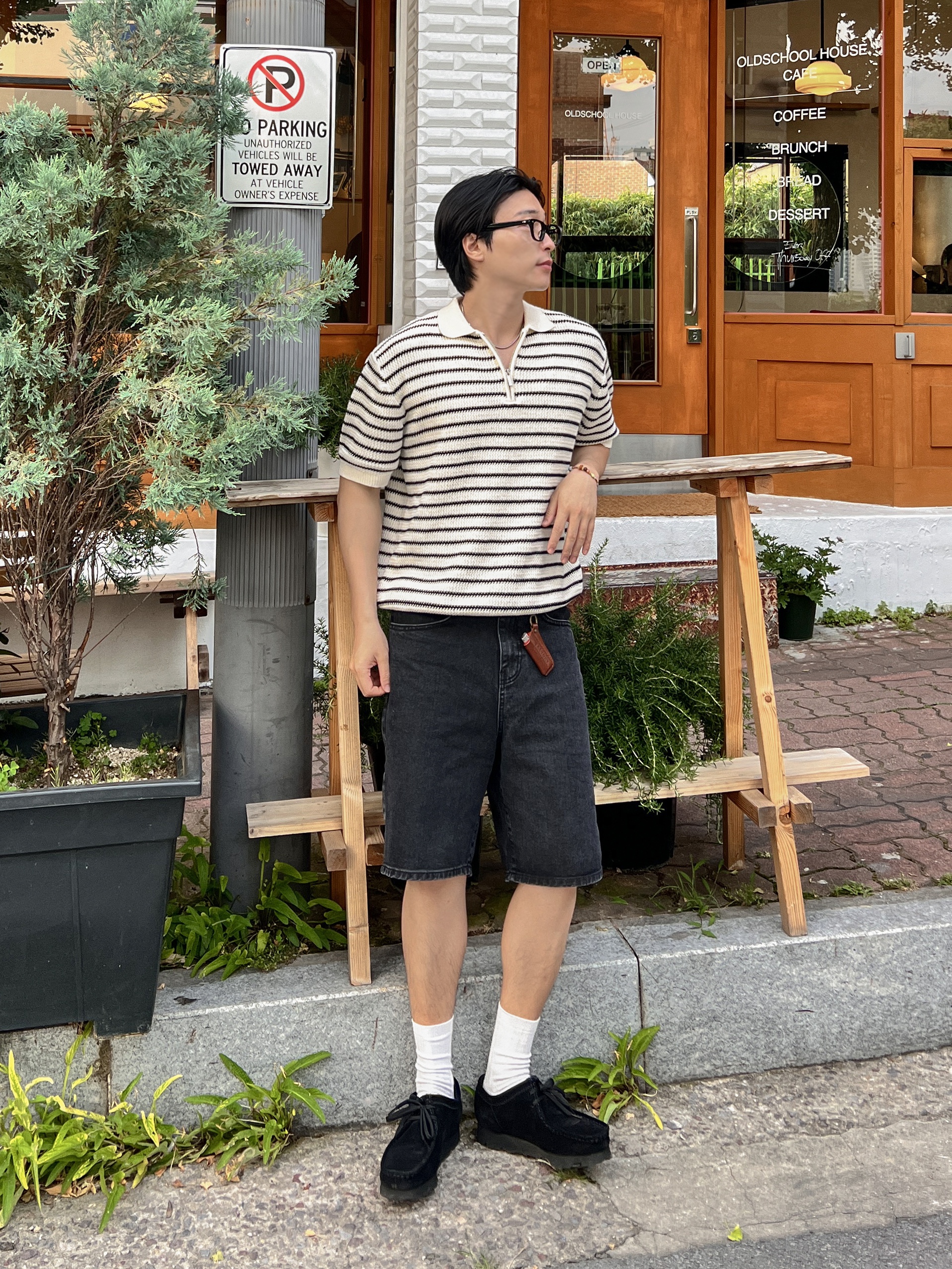 클락스 왈라비 고어텍스 블랙 스웨이드, 클락스 왈라비 블랙 스웨이드 착용 스타일 - 1
