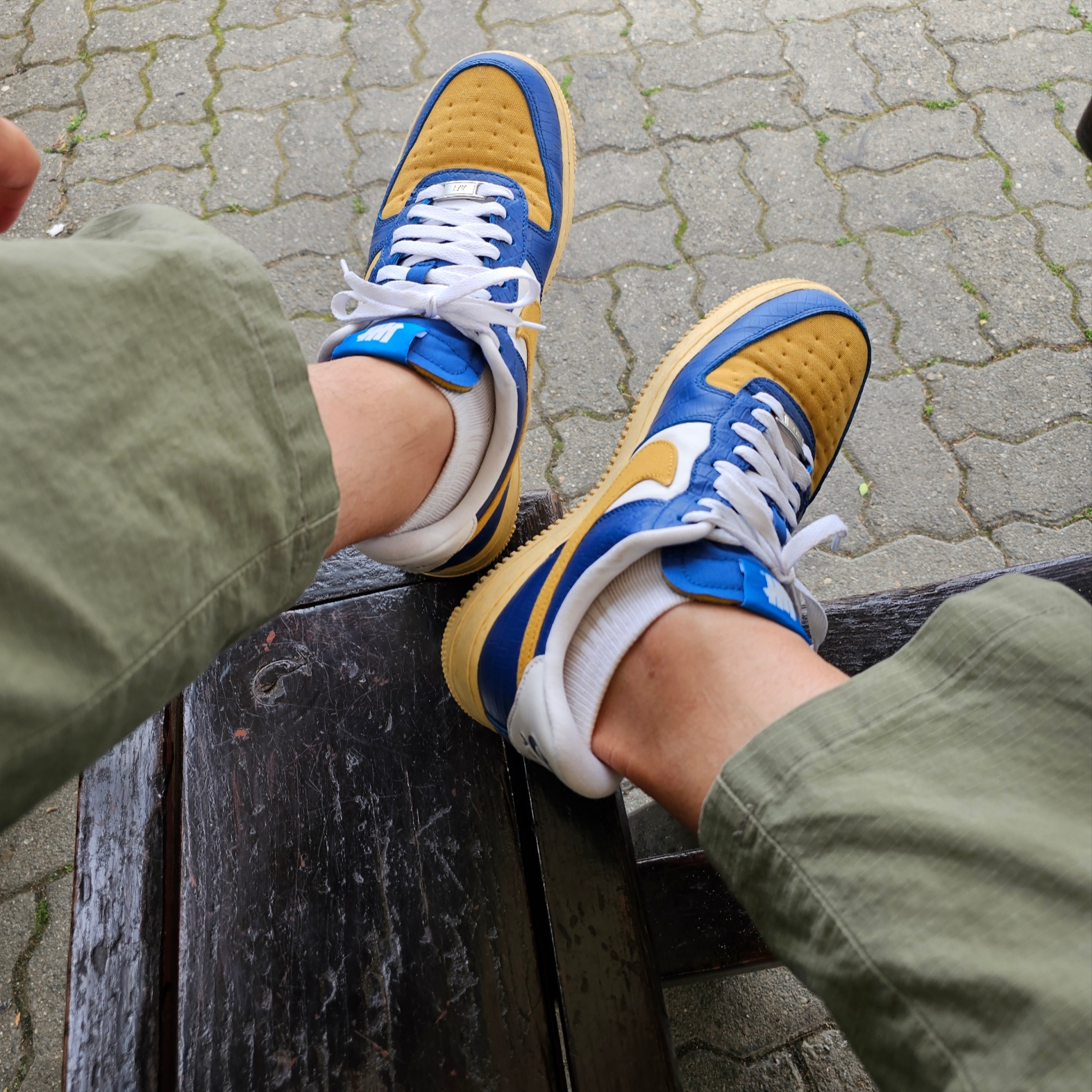Nike x Undefeated Air Force 1 Low SP 5 On It Court Blue 착용 스타일