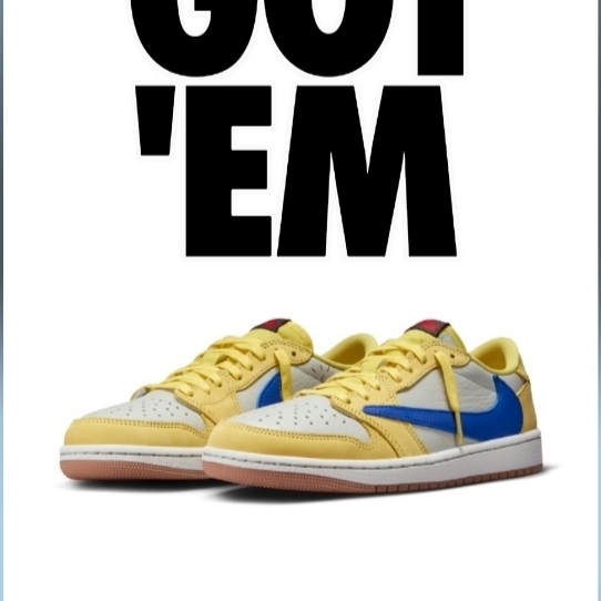 (W) Jordan 1 x Travis Scott Retro Low OG SP Canary 착용 스타일