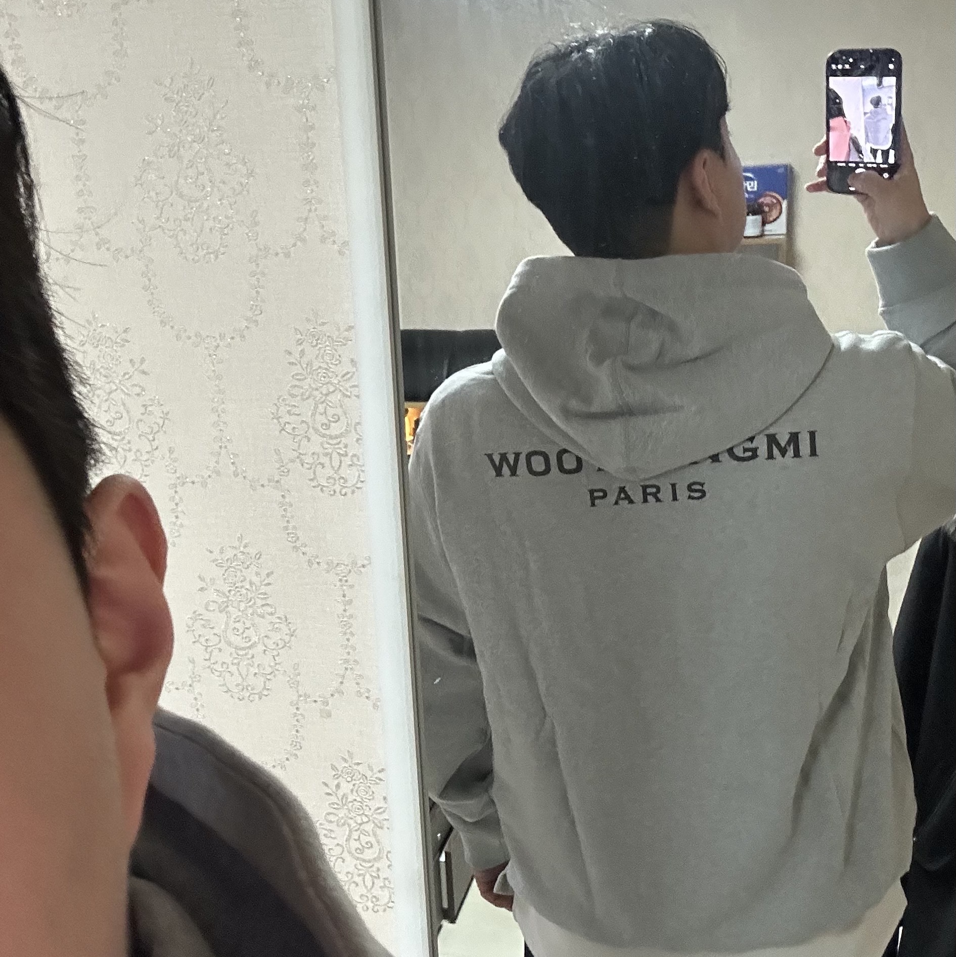 Wooyoungmi Back Logo Hoodie Grey - 23FW, Apple AirPods Pro 2nd Gen (Korean Ver.) 착용 스타일 - 2
