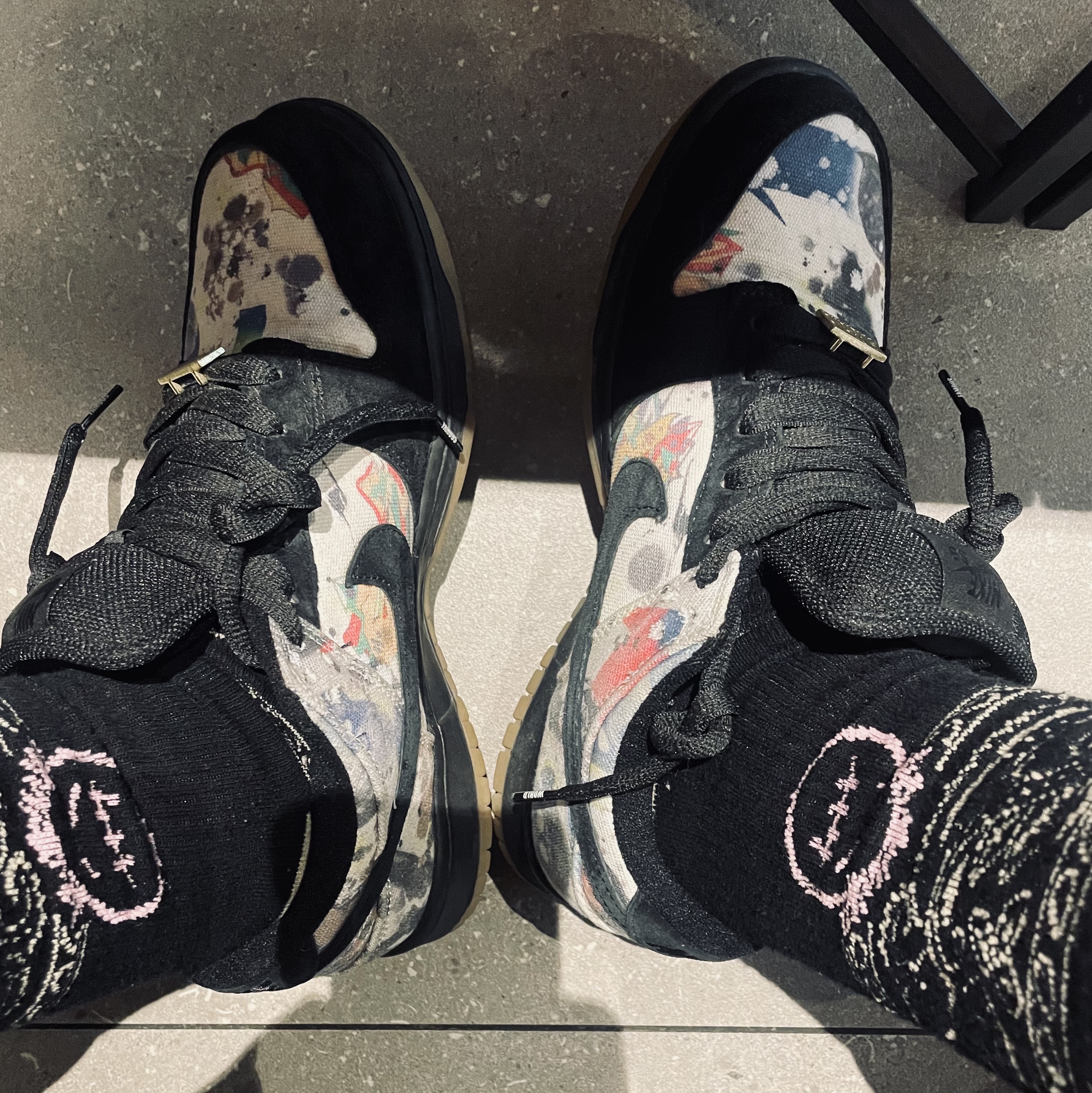 Supreme x Nike Denim Short Black - 24SS, Nike x Supreme SB Dunk Low QS Rammellzee Black 착용 스타일 - 4