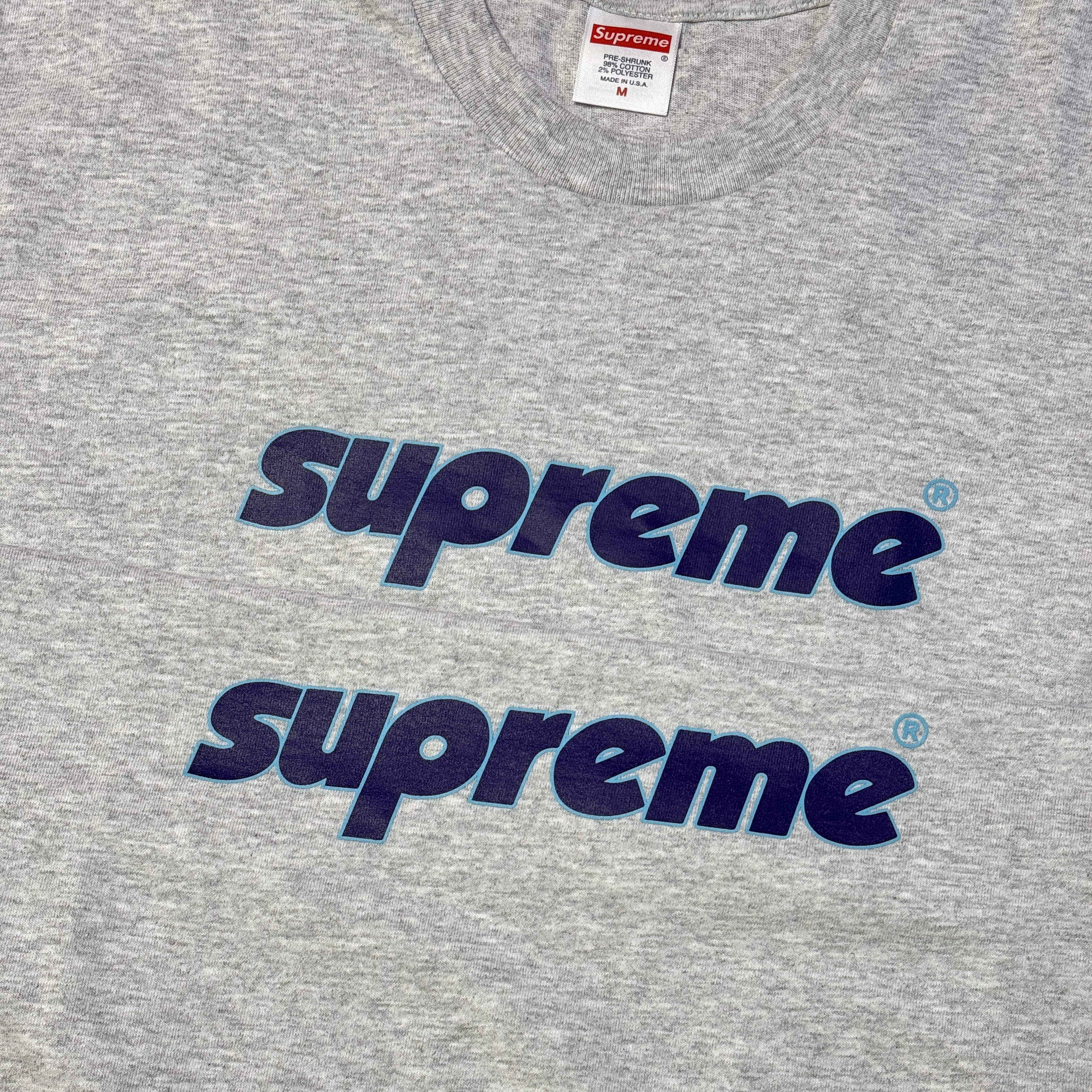 Supreme Pinline T-Shirt Ash Grey - 24SS 착용 스타일
