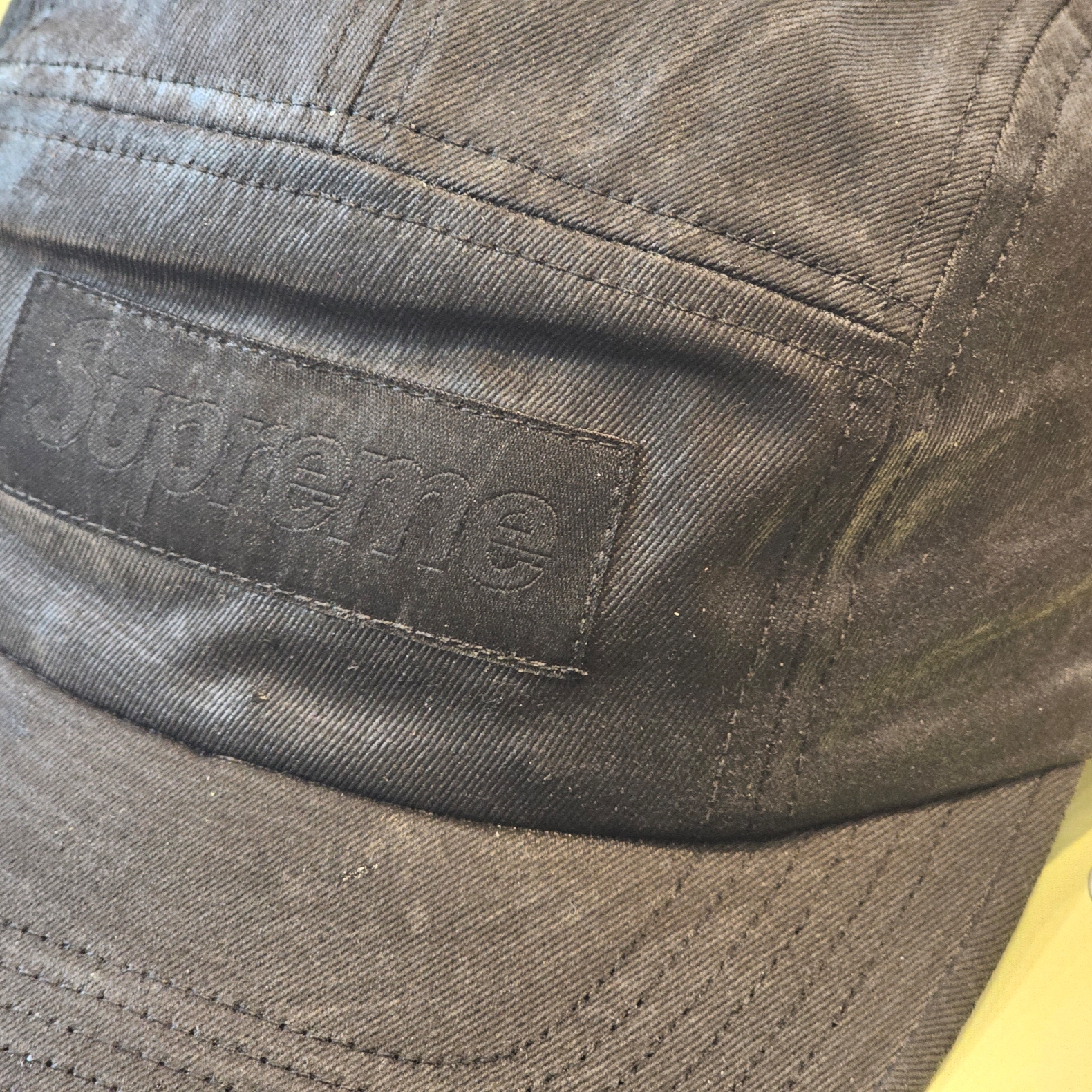 Supreme x MM6 Maison Margiela Painted Camp Cap Black - 24SS 착용 스타일 - 1