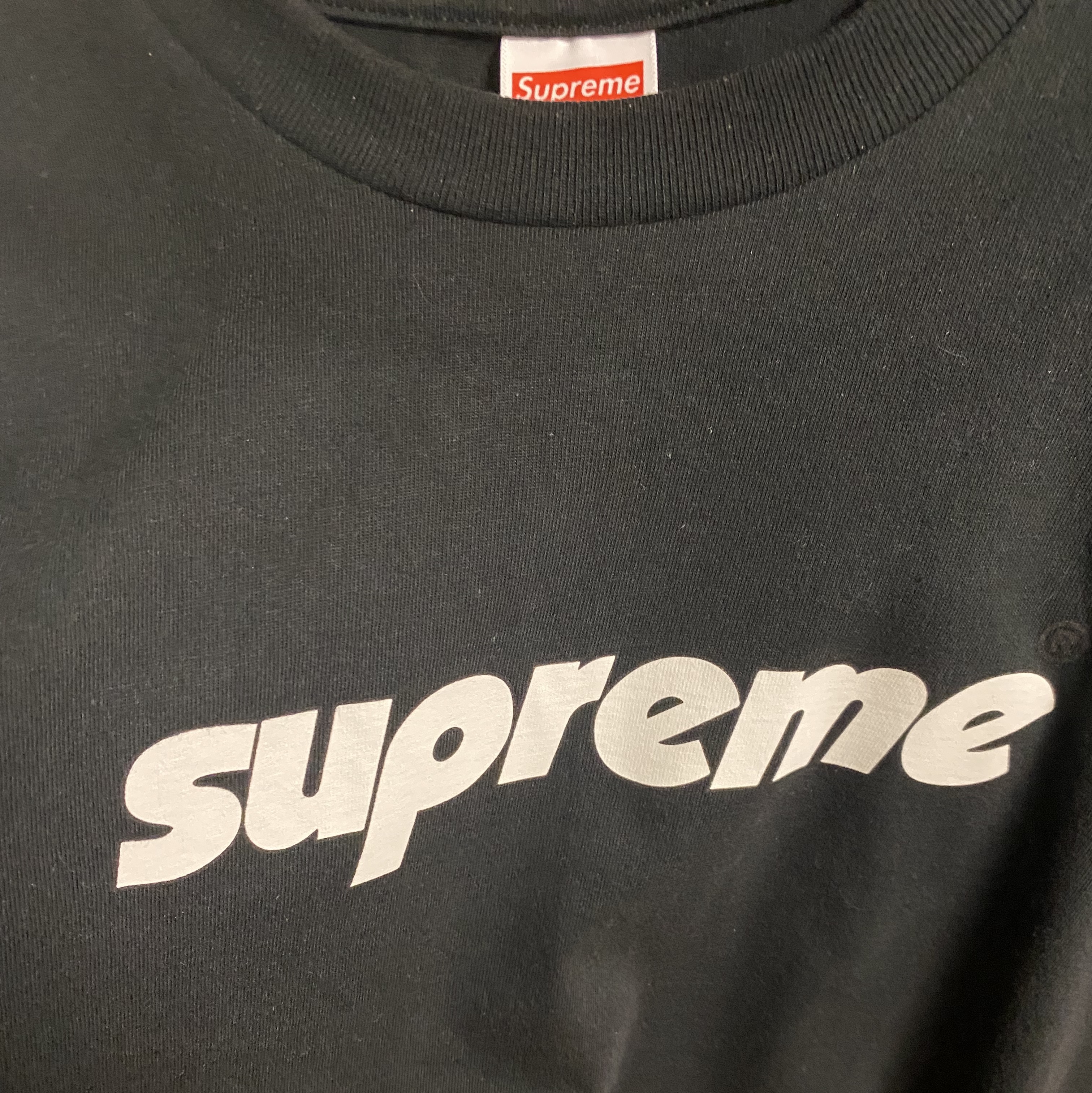 Supreme Pinline T-Shirt Black - 24SS 착용 스타일