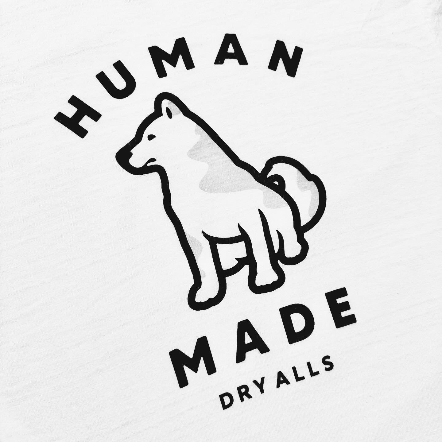 Human Made Worksout 20th Anniversary Jindo Dog Graphic T-Shirt White 착용 스타일