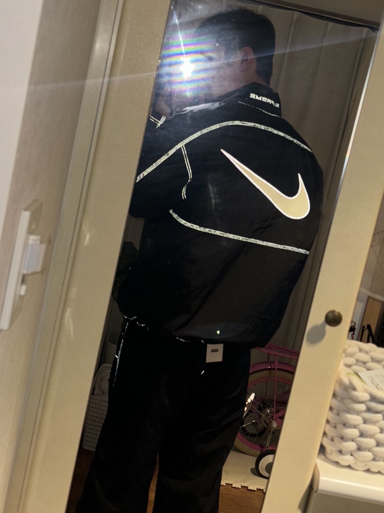 Supreme x Nike Ripstop Pullover Black - 24SS, Supreme x Nike Ripstop Track Pants Black - 24SS 착용 스타일 - 1