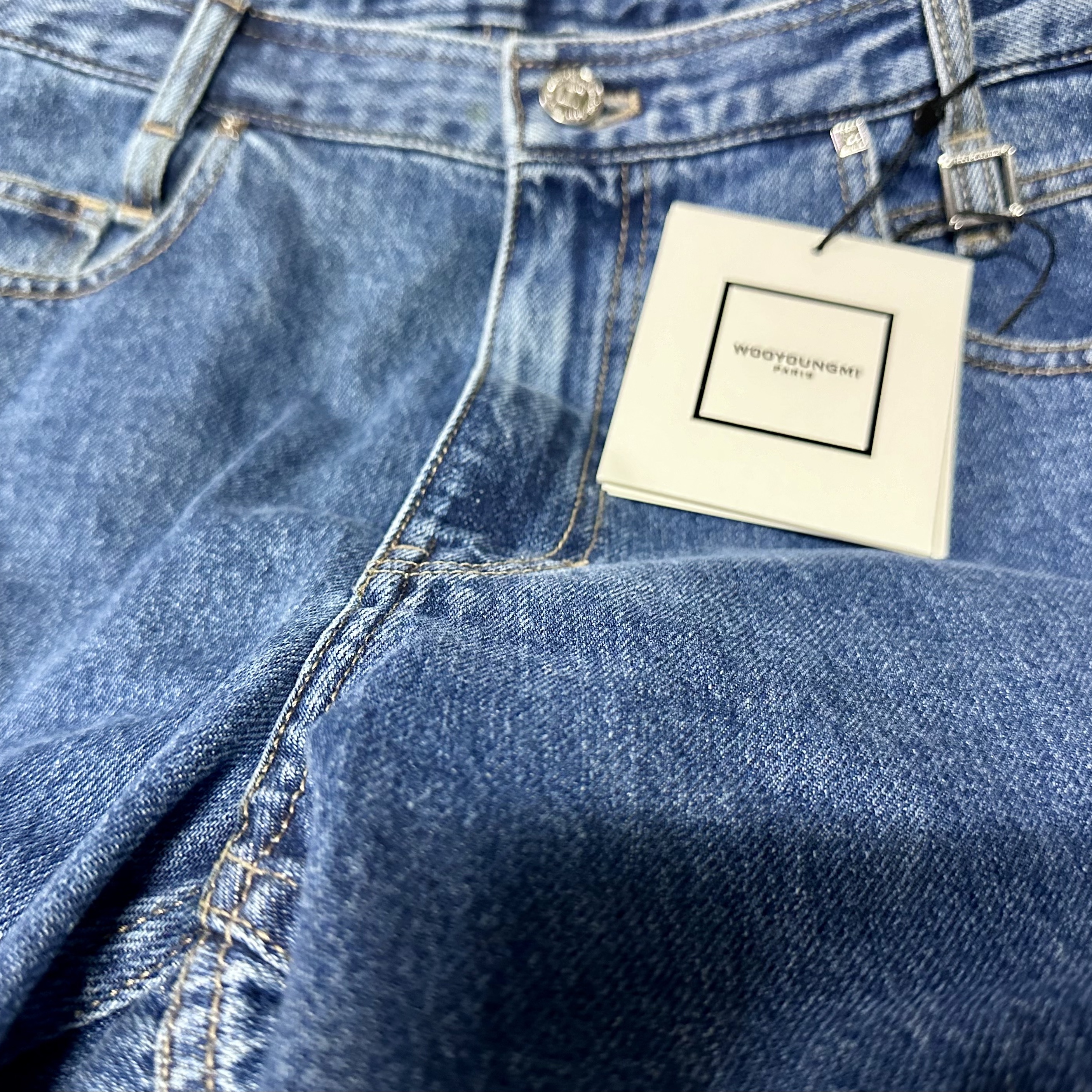Wooyoungmi Long Straight Denim Pants Blue - 23SS 착용 스타일 - 1