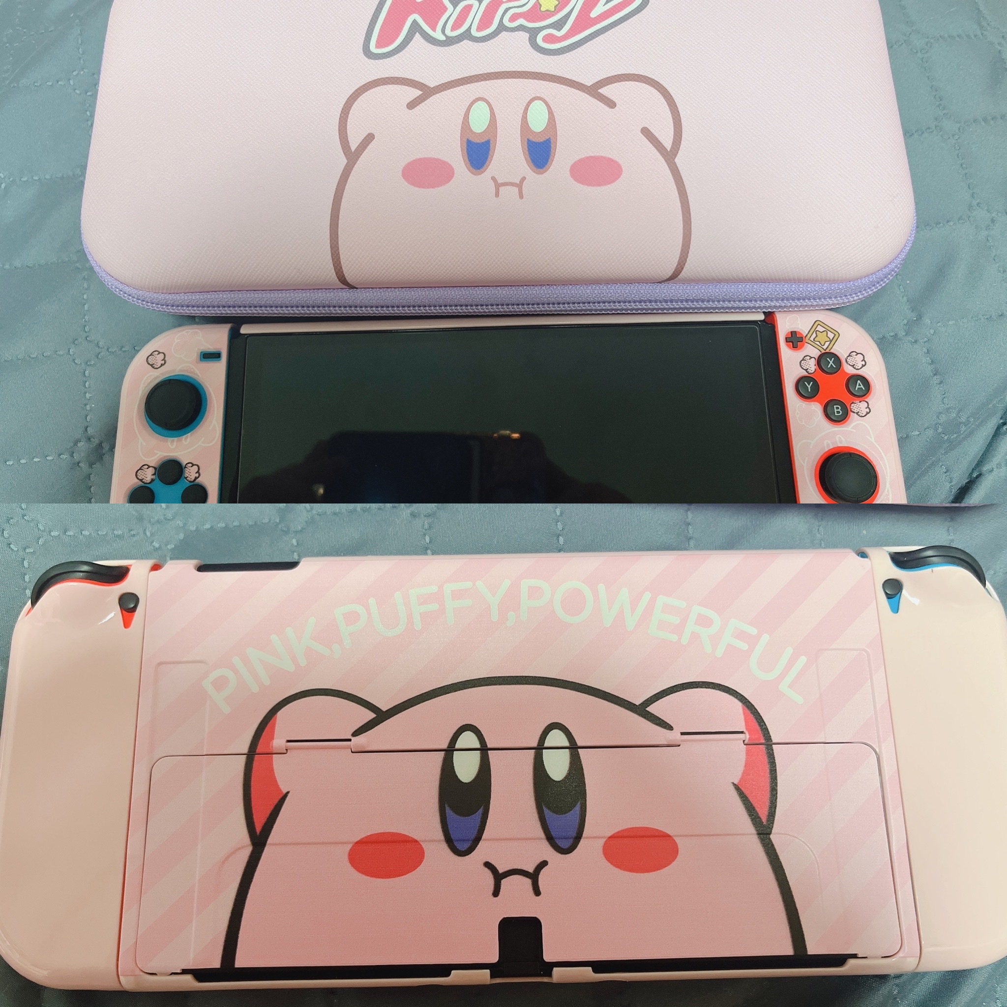 Nintendo Switch OLED Neon Blue Neon Red (Korean Ver.) 착용 스타일