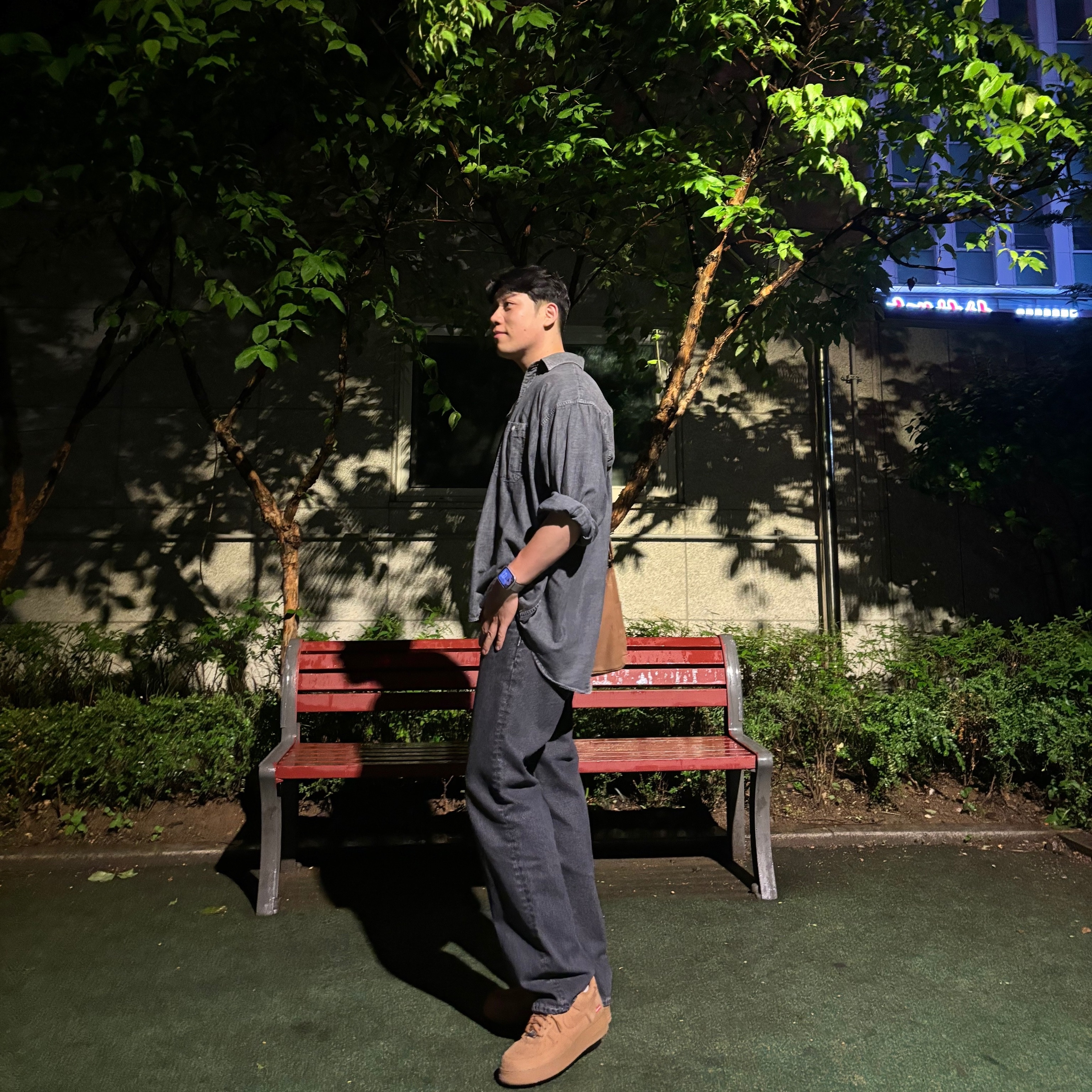 Nike x Supreme Air Force 1 Low Flax, Apple Watch Series 8 45mm GPS Midnight Aluminium Case with Sport Band Midnight (Korean Ver.) 착용 스타일 - 3