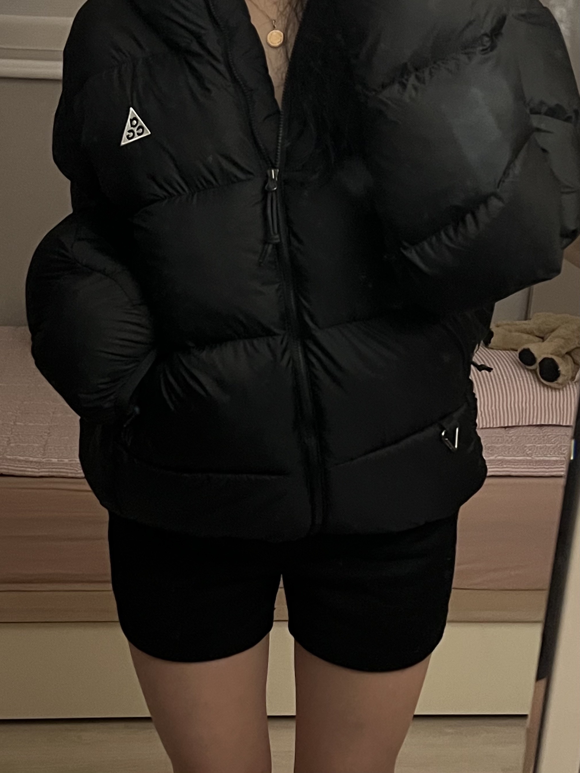Nike ACG Therma-Fit ADV Lunar Lake Puffer Jacket Black - Asia, Nike Swoosh Knit Glove 2.0 Black 착용 스타일 - 2
