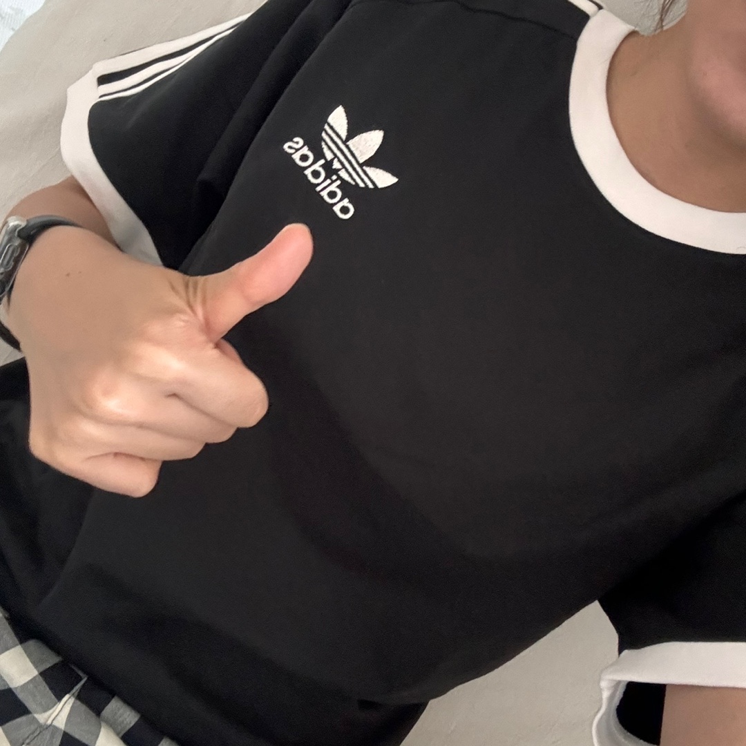 Adidas Adicolor Classics 3-Stripes T-Shirt Black - KR Sizing 착용 스타일