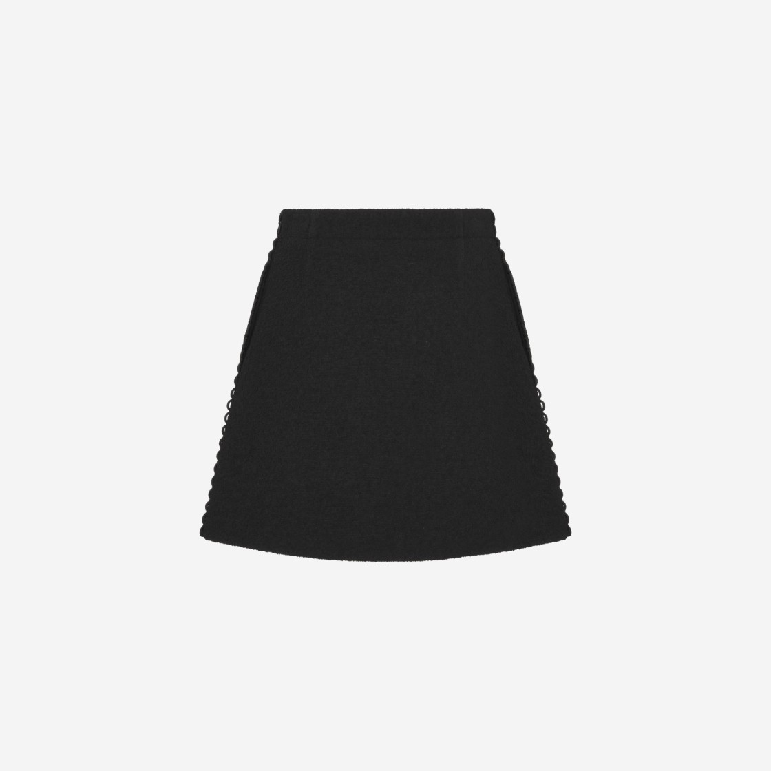 (W) Dior Double-Sided Virgin Wool Bouclé Mini Skirt Black 상세 이미지 2