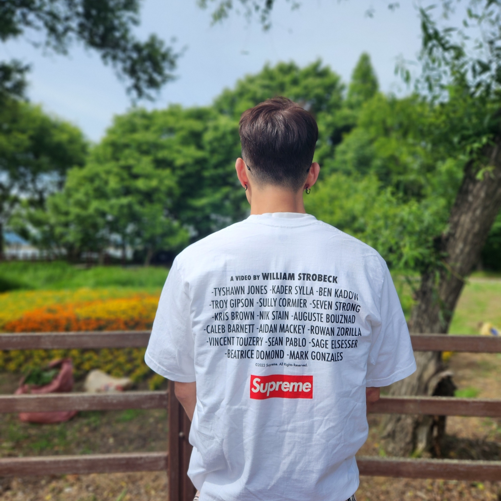 Supreme x Burberry Regular Jean Pink - 22SS, Supreme x Burberry Denim 6-Panel Pink - 22SS 착용 스타일 - 4