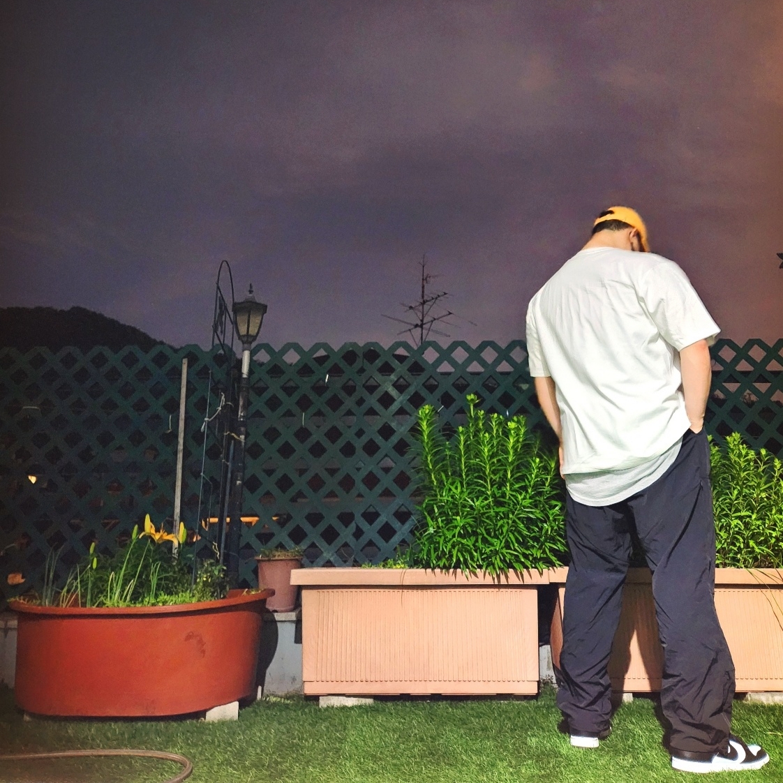Stussy x Cactus Plant Flea Market International T-Shirt White, Nike Dunk Low Retro Black 착용 스타일 - 3