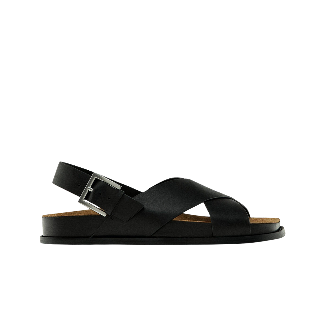(W) 마시모두띠 크로스오버 버클 샌들 블랙((W) Massimo Dutti Crossover Buckle Sandals Black)
