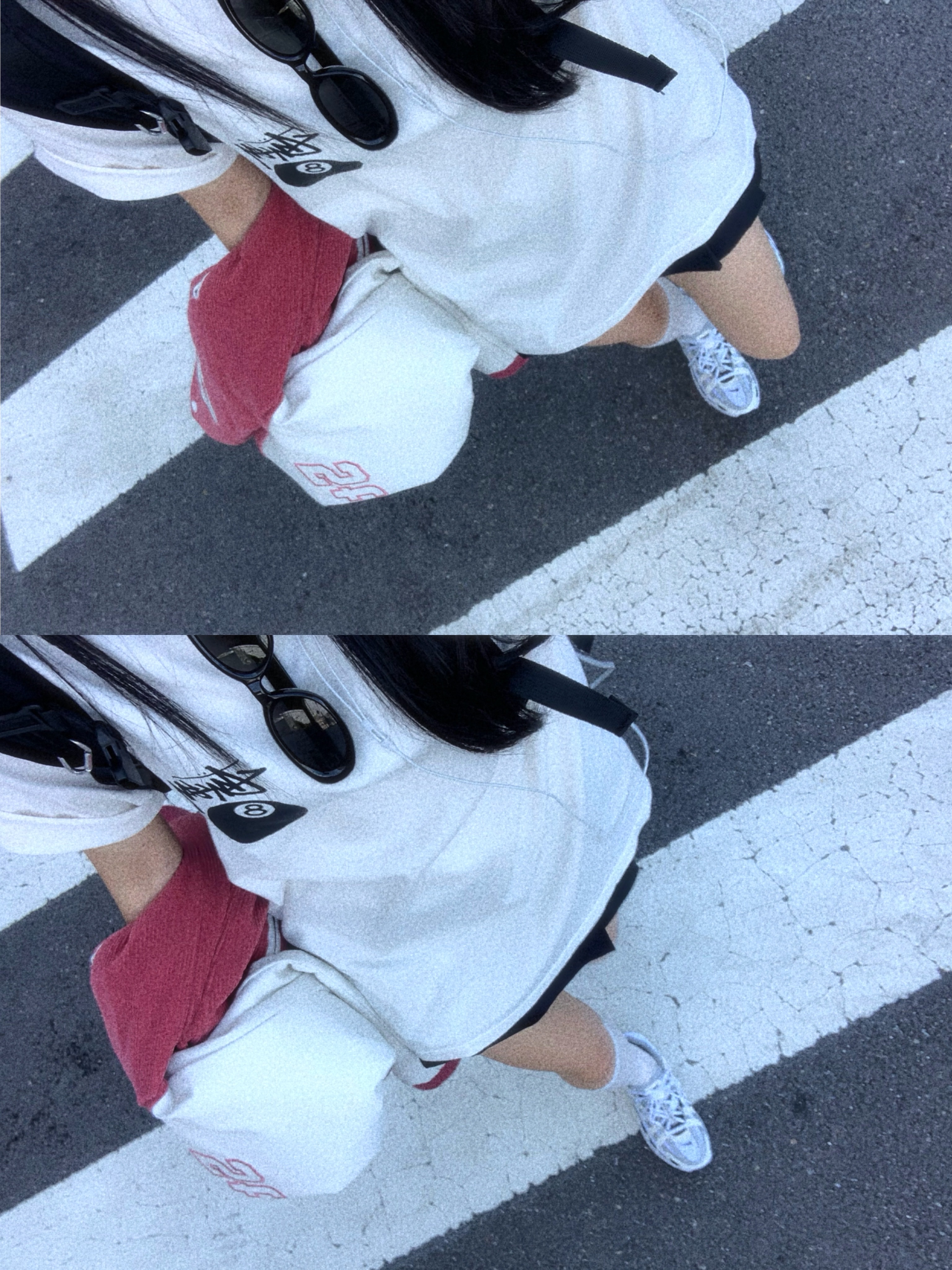 Stussy 8 Ball Pigment Dyed T-Shirt Natural, Nike P-6000 Sail Wolf Grey 착용 스타일 - 5