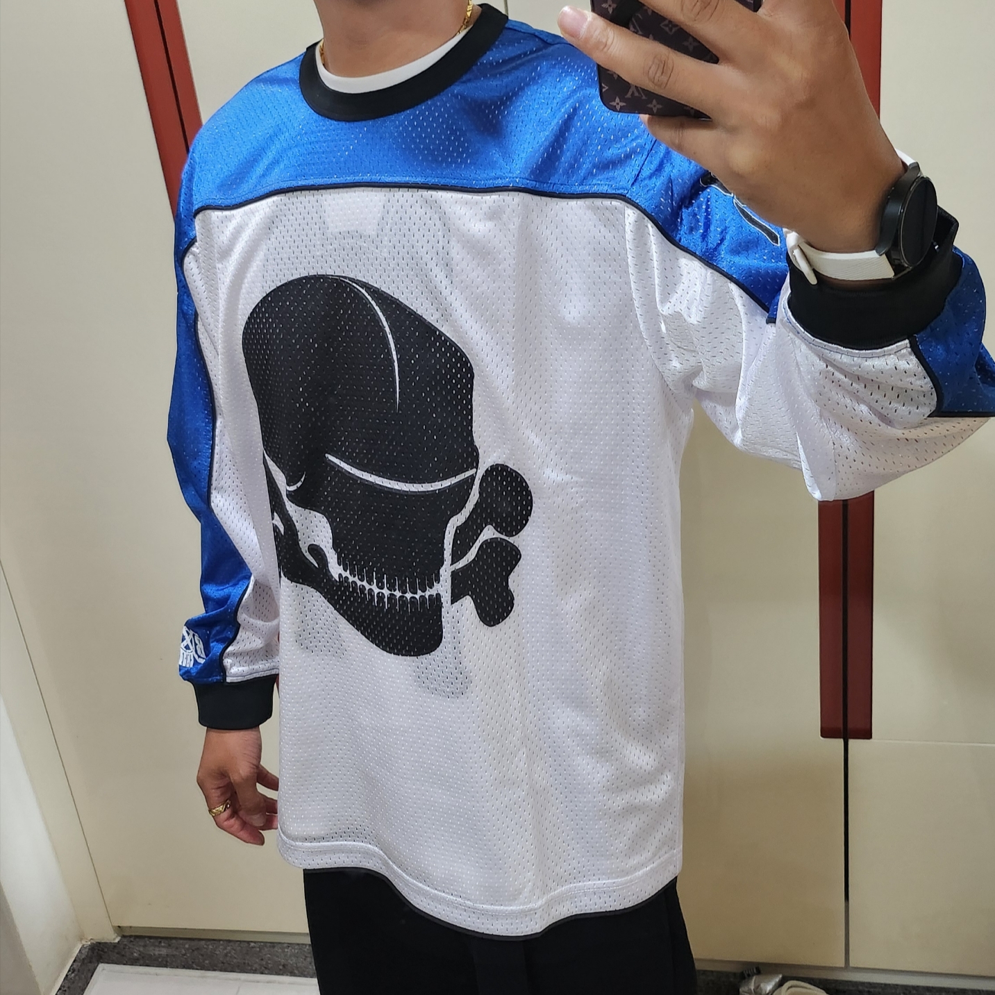 Supreme x Bounty Hunter Mesh Moto Jersey Royal Blue - 23FW 착용 스타일 - 1