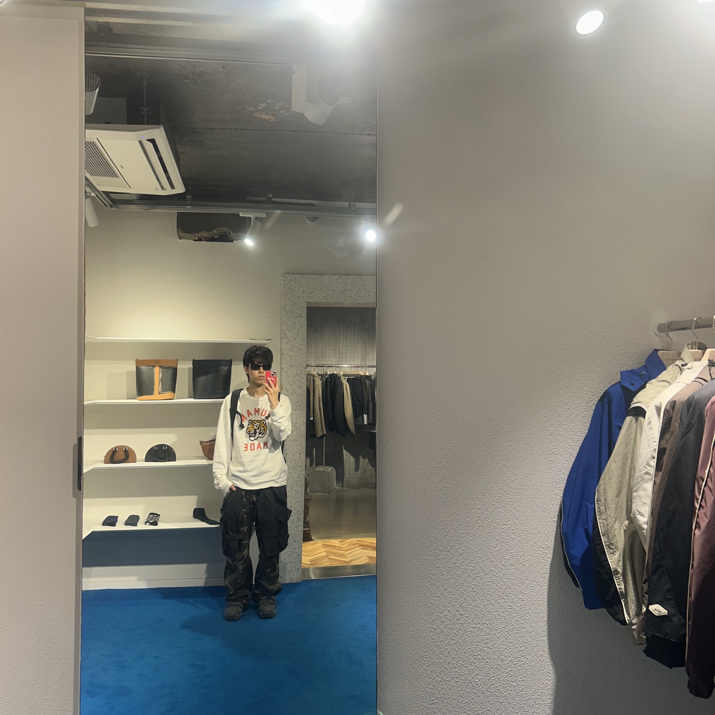 [KREAM 단독] ADSB Andersson Bell Raptor Layered Cargo Pants Indigo Green 착용 스타일 - 2