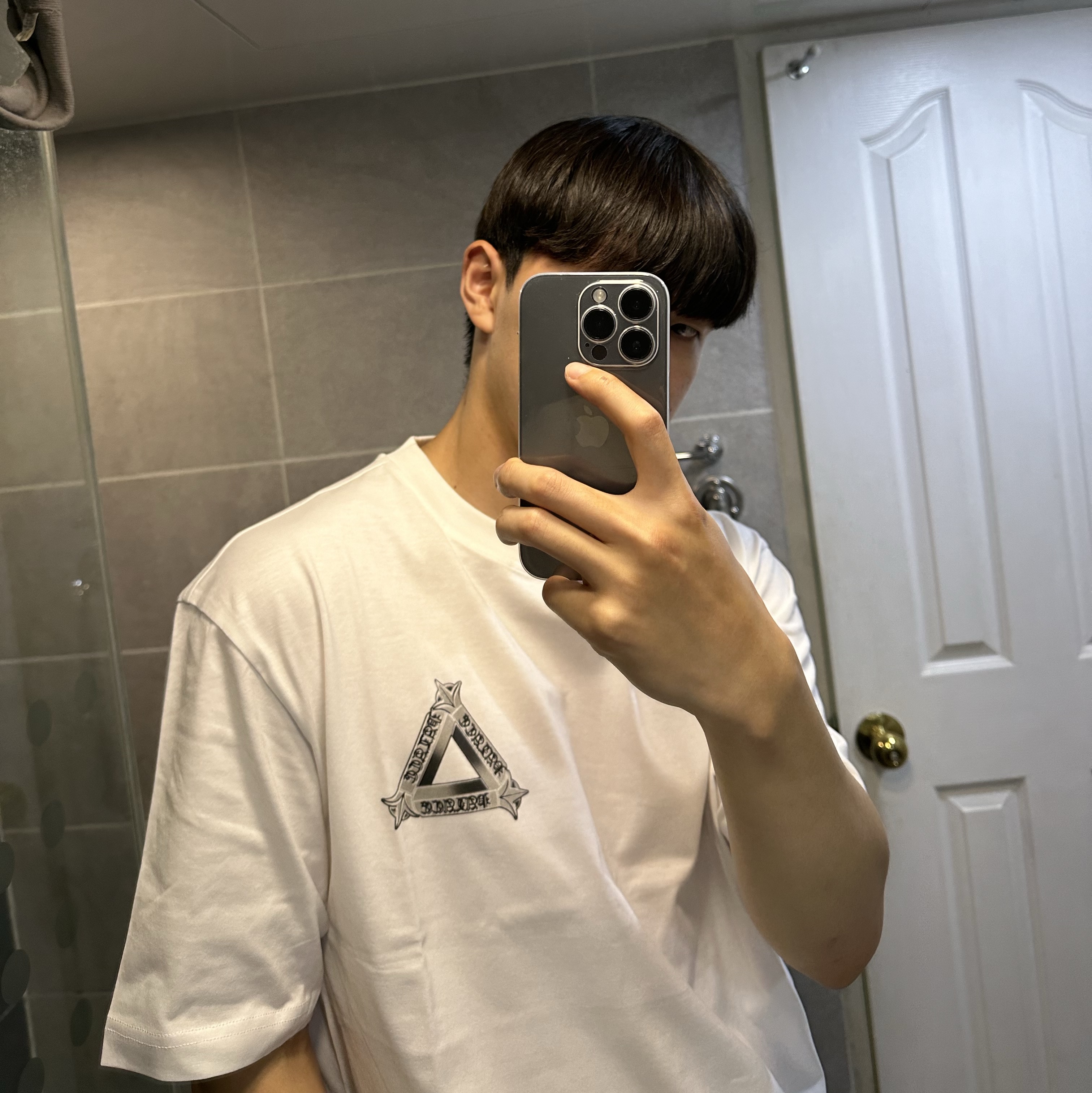 Palace Tri-OG T-Shirt White - 24SS 착용 스타일