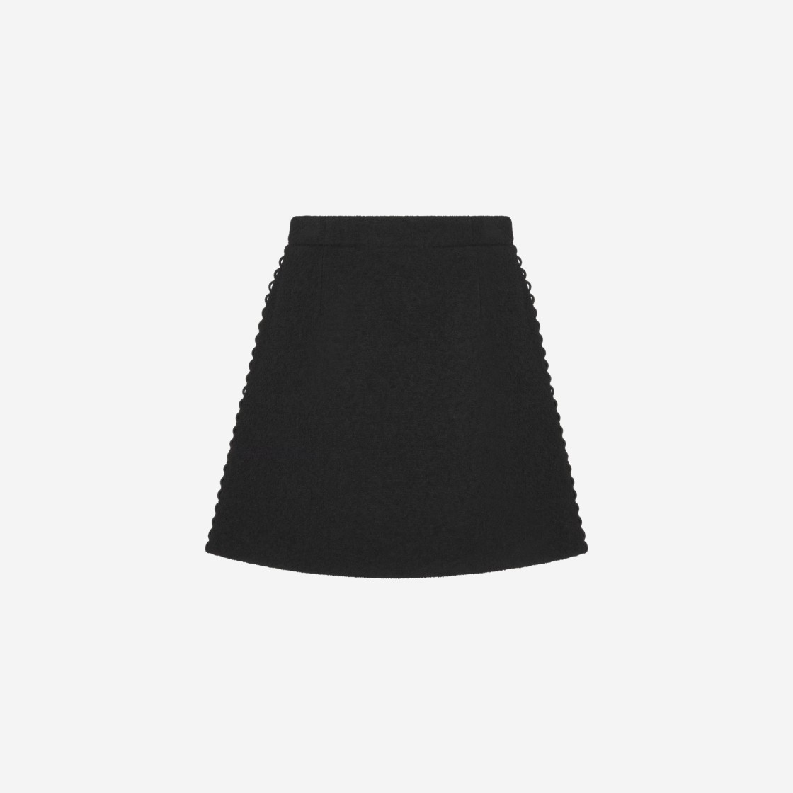 (W) Dior Double-Sided Virgin Wool Bouclé Mini Skirt Black 상세 이미지 1